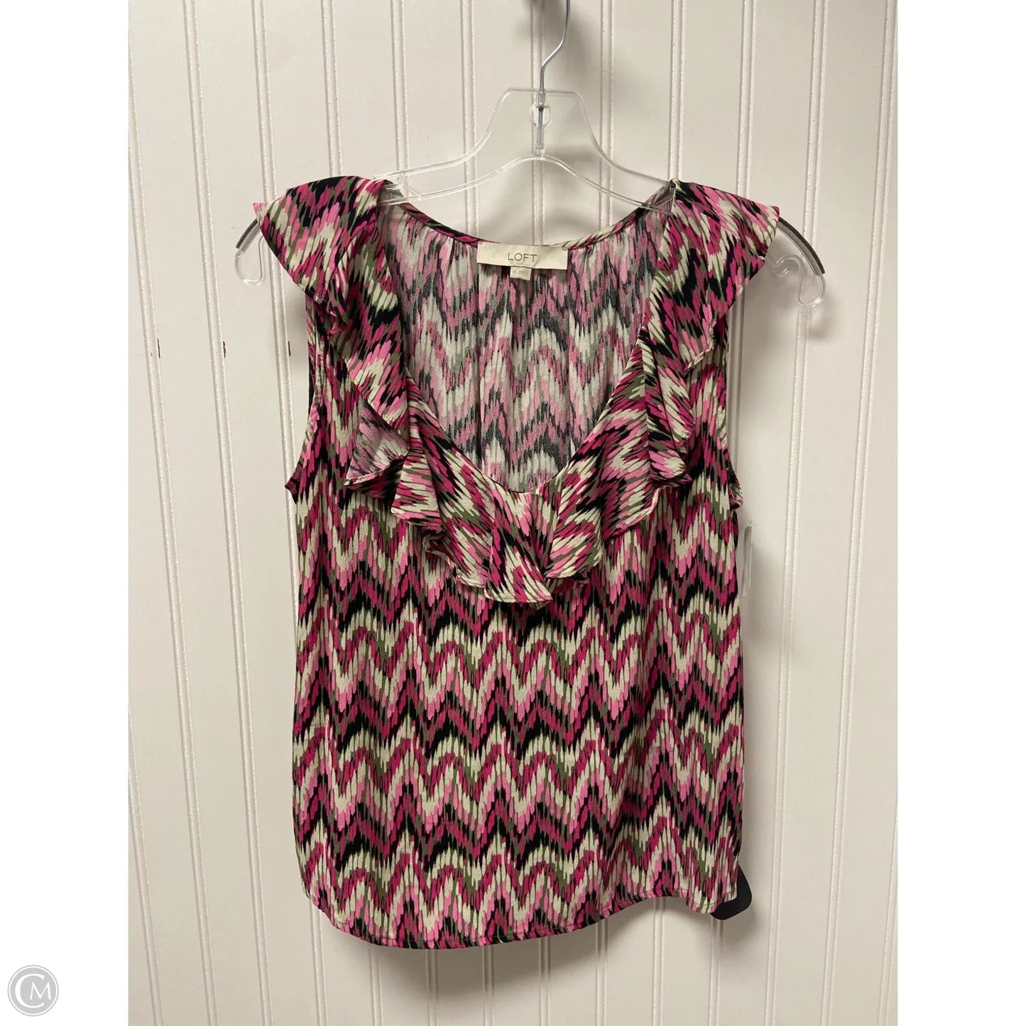 Top Sleeveless By Loft In Green & Pink, Size: Xs