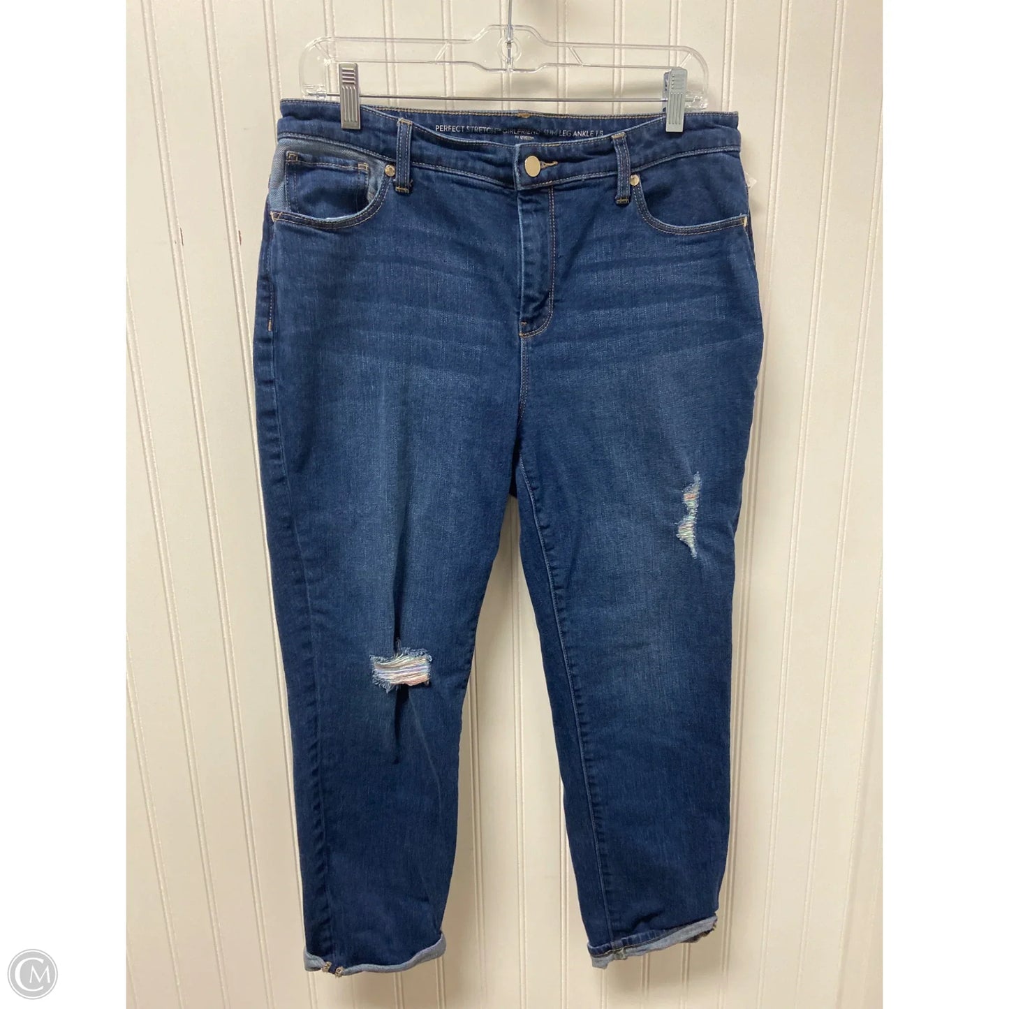 Jeans Boyfriend By Chicos In Blue Denim, Size: 10