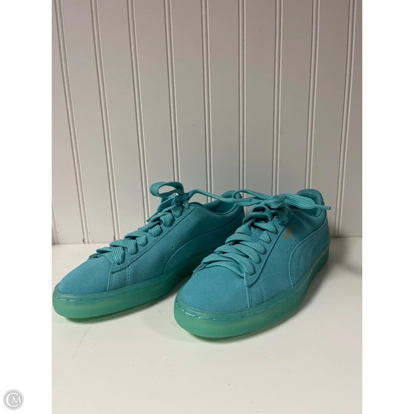Shoes Sneakers By Puma In Teal, Size: 8