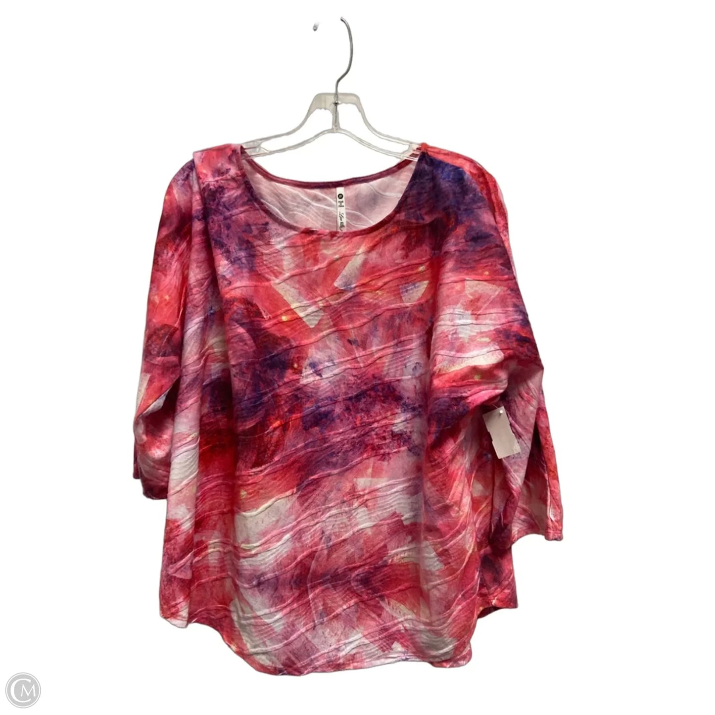Top Long Sleeve By Leo And Nicole In Pink & Purple, Size: 1x