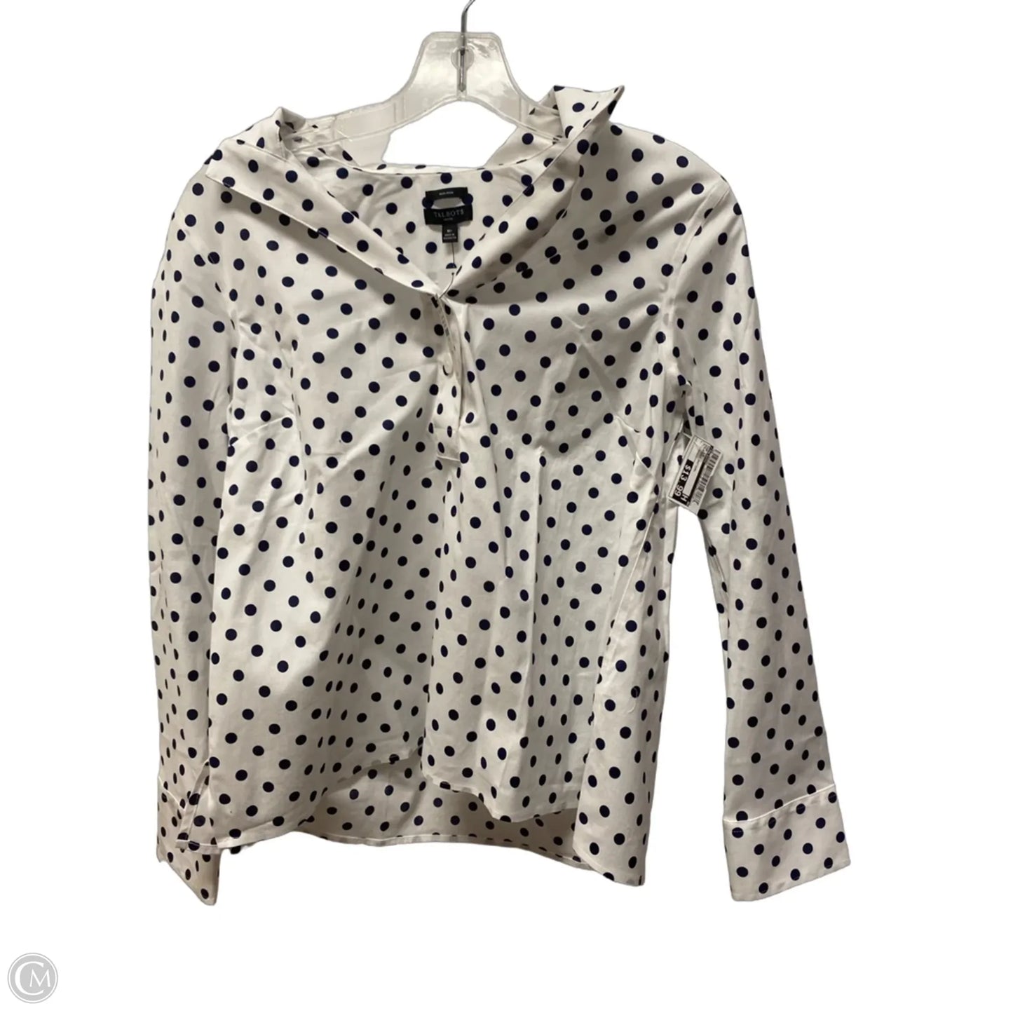 Top Long Sleeve By Talbots In Polkadot Pattern, Size: M