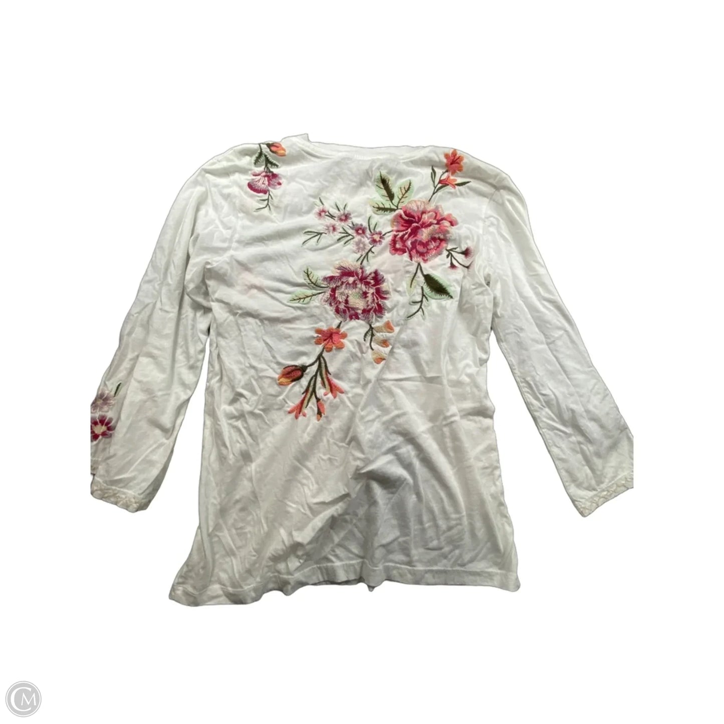 Top Long Sleeve Designer By Johnny Was In White, Size: Xs