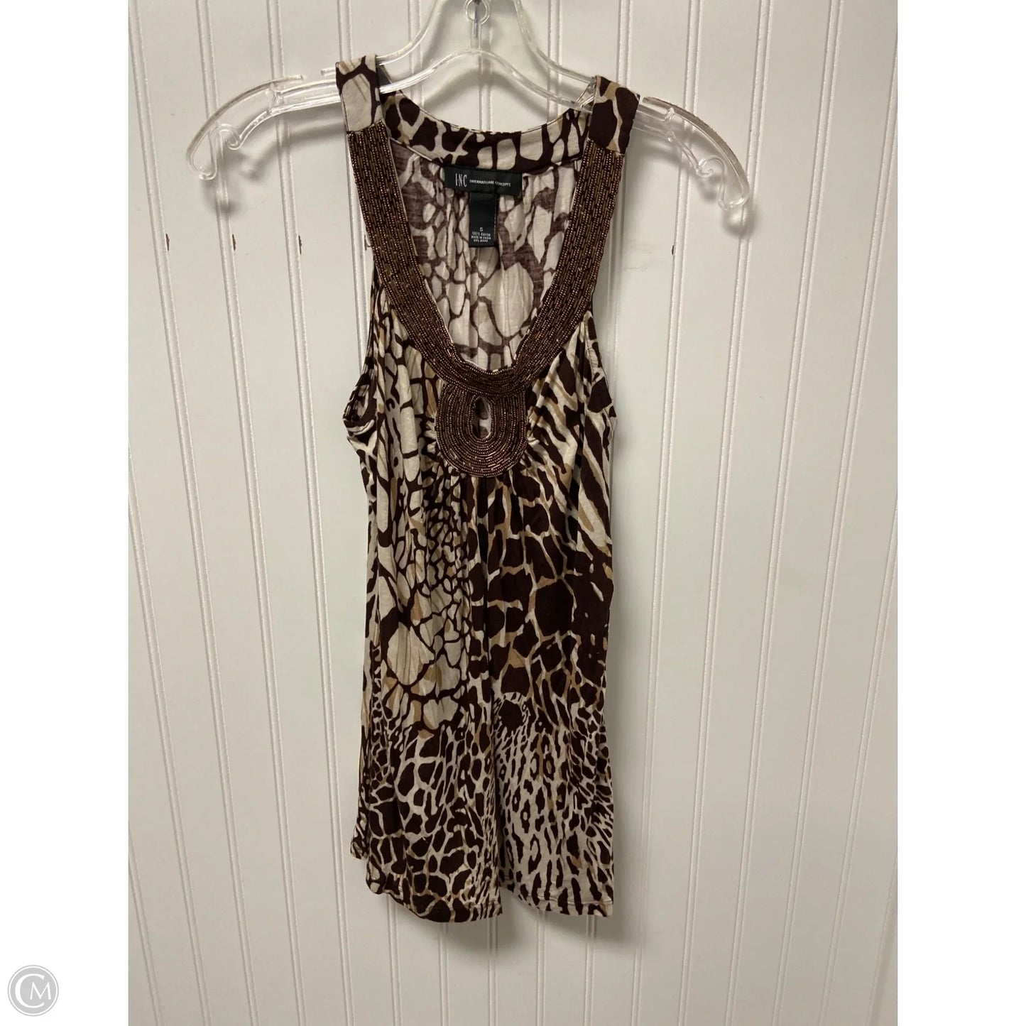 Top Sleeveless By Inc In Brown, Size: S