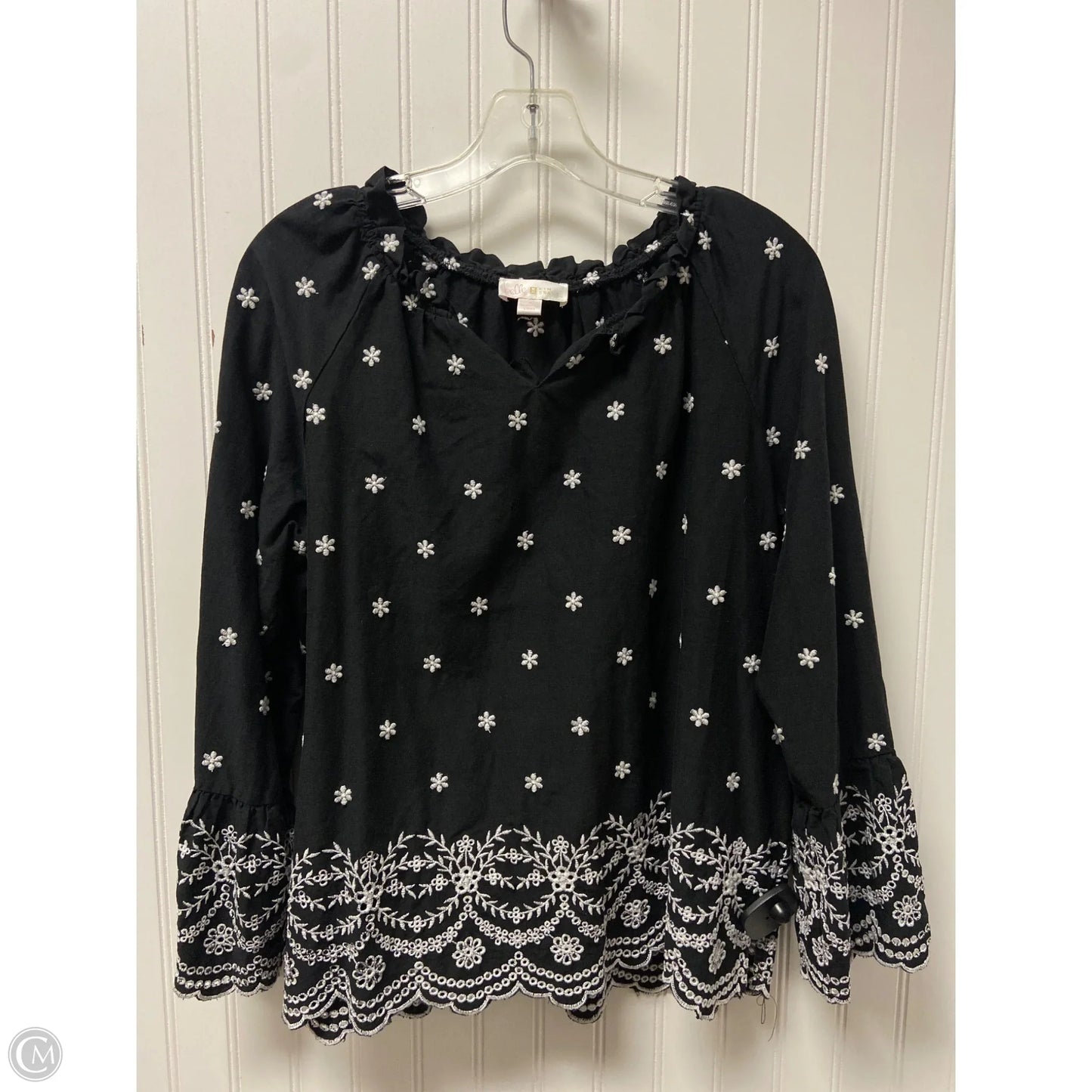 Top Long Sleeve By Belle By Kim Gravel In Black, Size: M