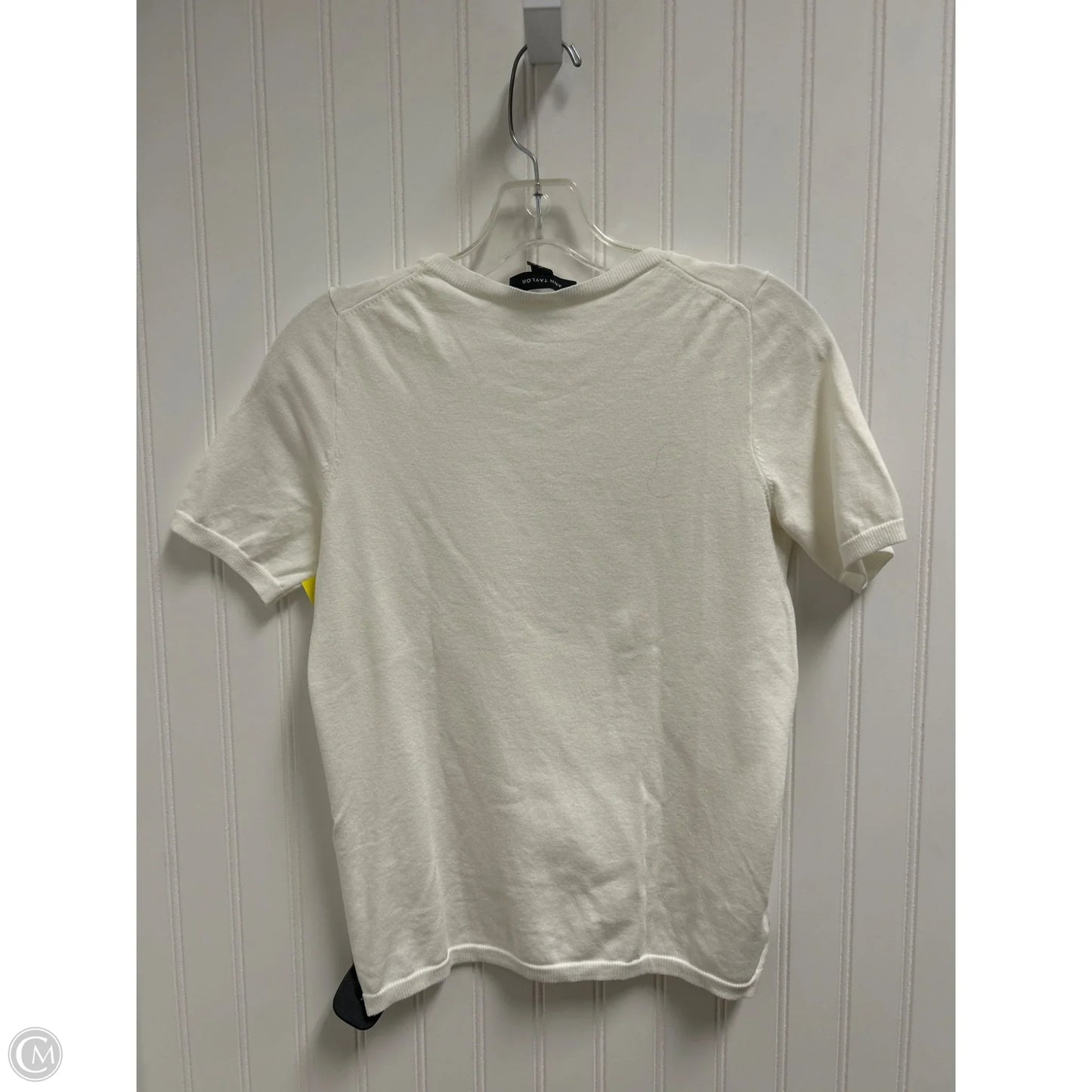 Top Short Sleeve By Ann Taylor In White, Size: S