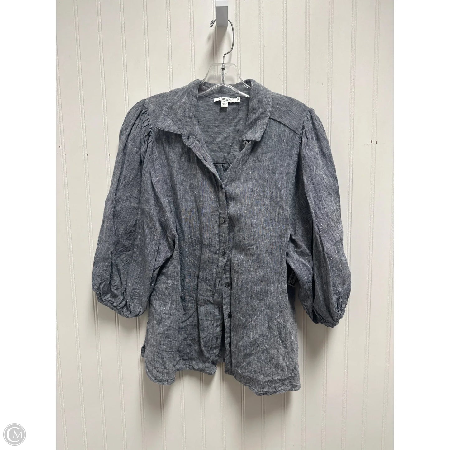 Top 3/4 Sleeve By Chicos In Blue, Size: M