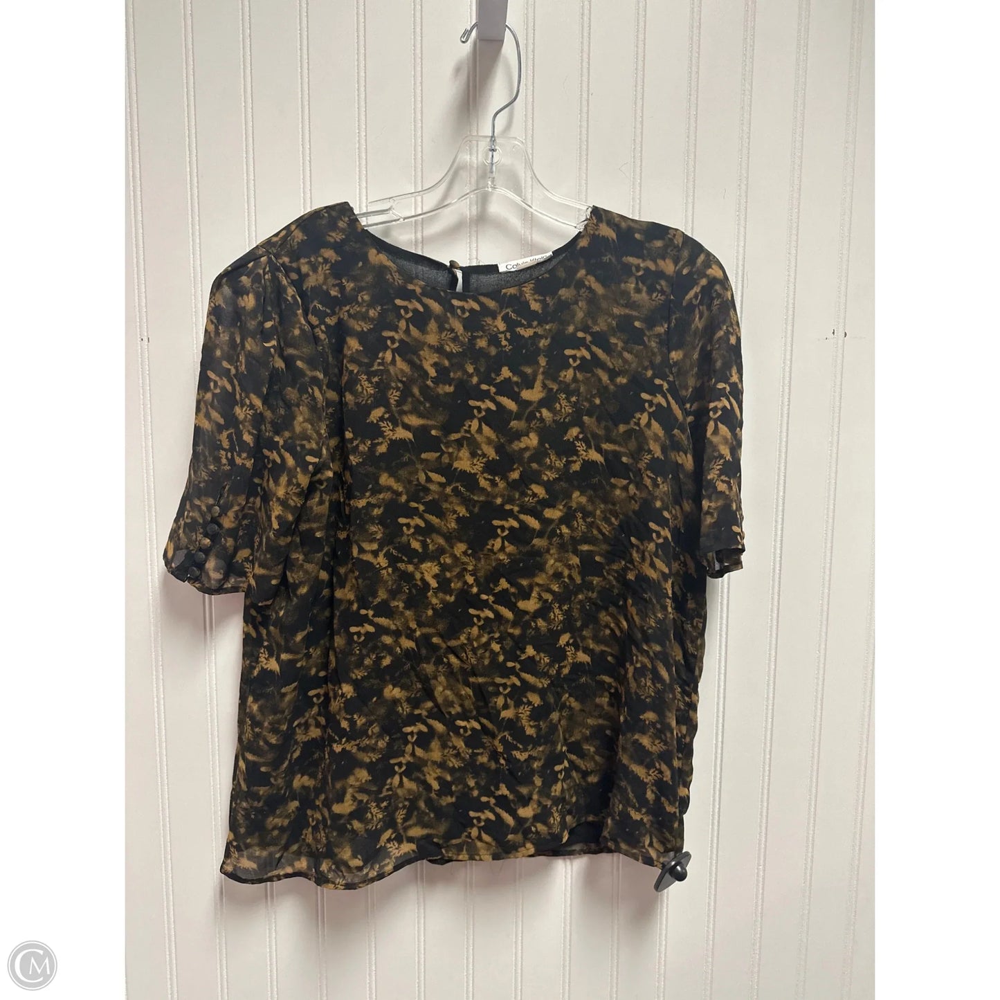 Top Long Sleeve By Calvin Klein In Brown, Size: M