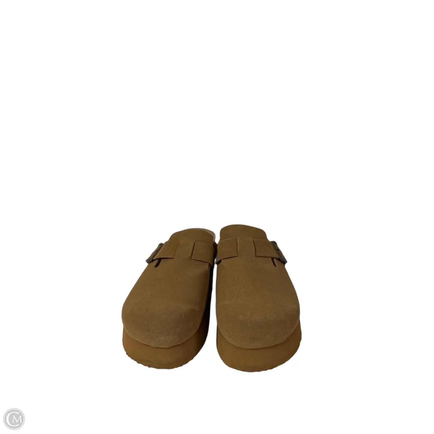 Sandals Heels Block By Clothes Mentor In Tan, Size: 8