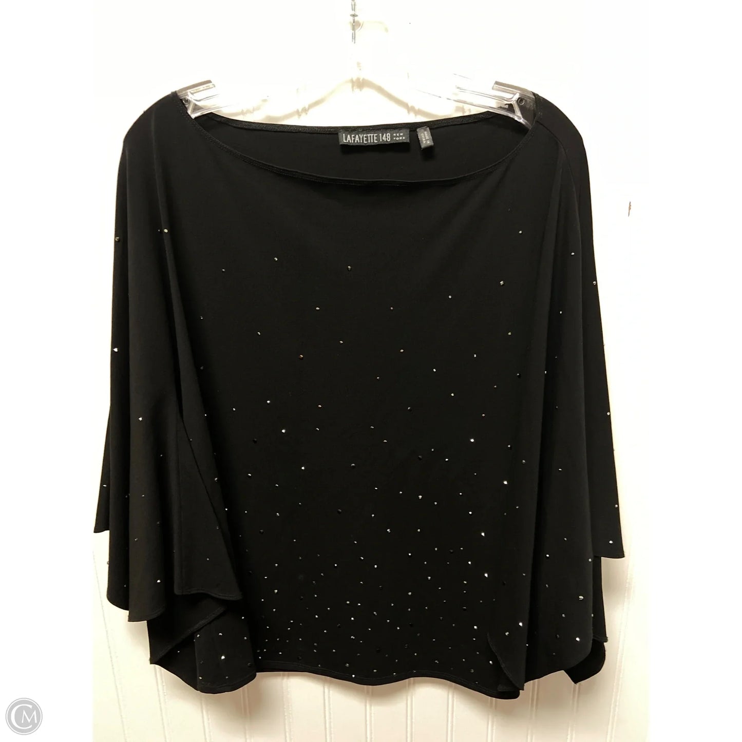 Top Long Sleeve Designer By Lafayette 148 In Black, Size: L