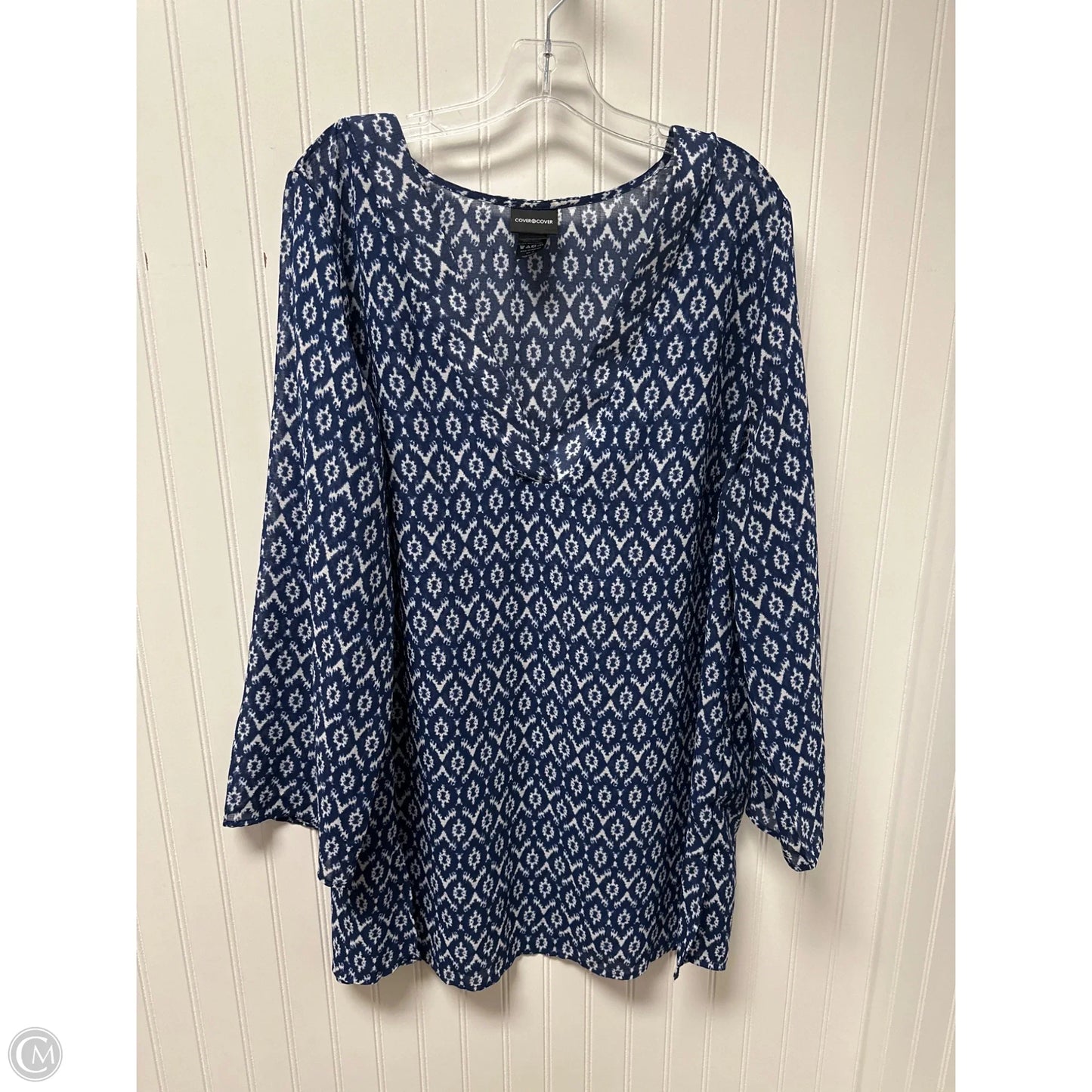 Top Long Sleeve By Clothes Mentor In Blue, Size: 2x