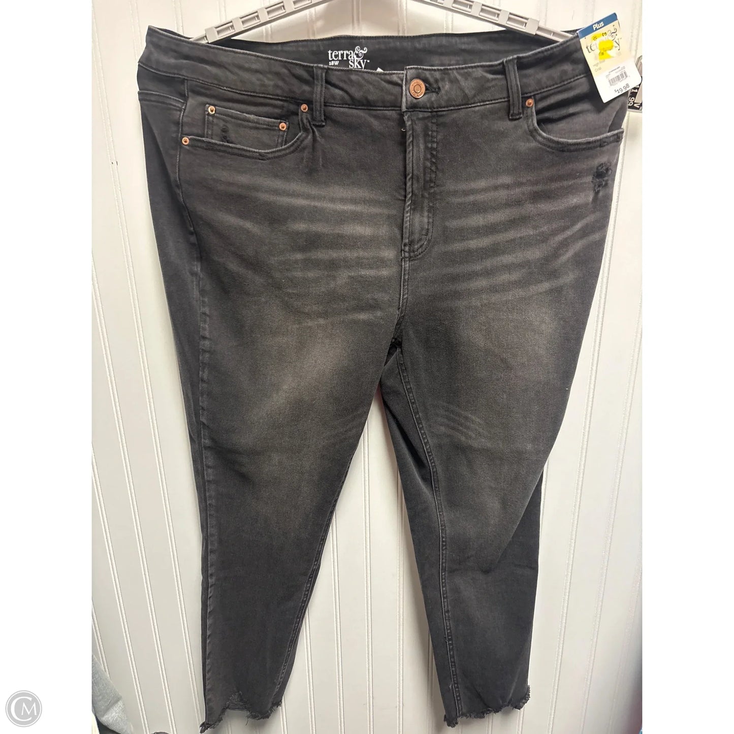 Jeans Skinny By Terra & Sky In Black, Size: 18