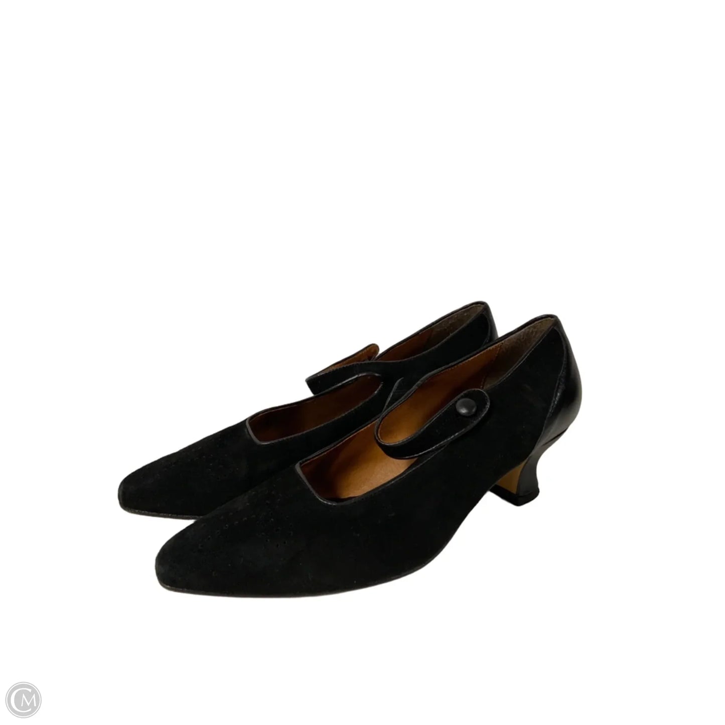 Sandals Heels Kitten By Clothes Mentor In Black, Size: 7