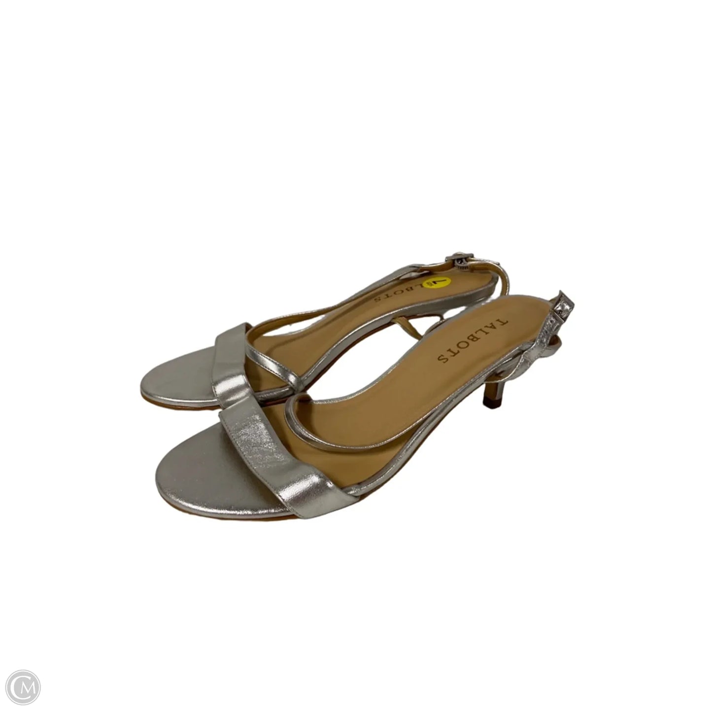 Sandals Heels Kitten By Talbots In Silver, Size: 7