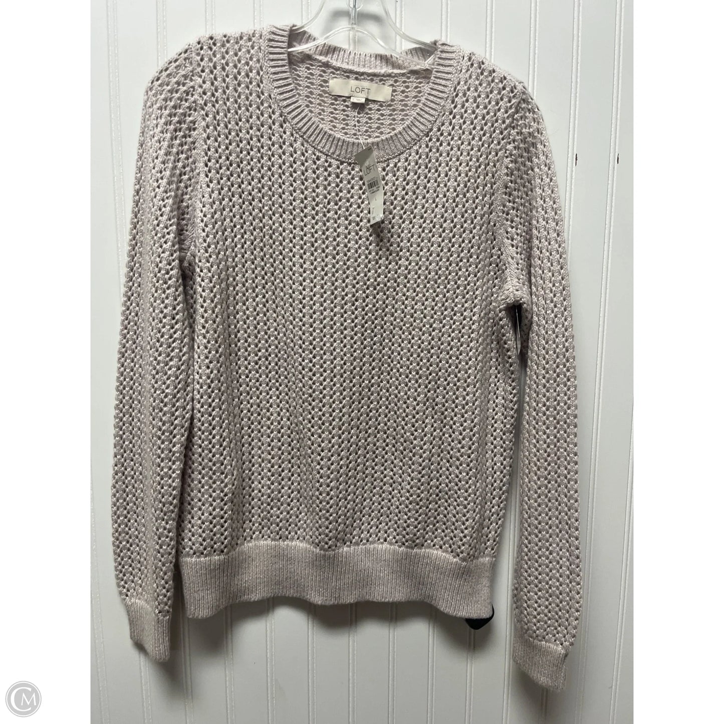 Sweatshirt Crewneck By Loft In Grey, Size: L