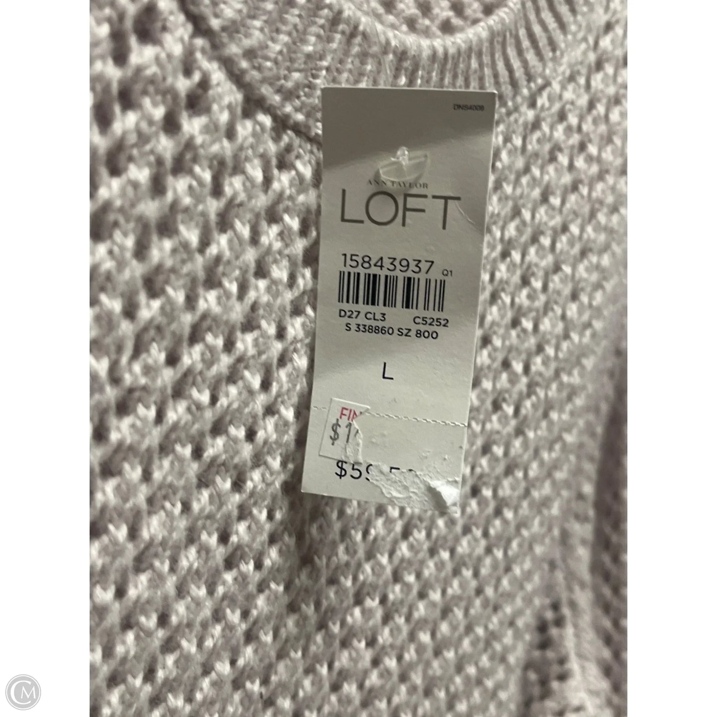 Sweatshirt Crewneck By Loft In Grey, Size: L