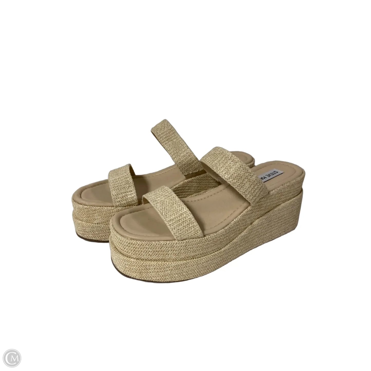 Sandals Heels Platform By Steve Madden In Cream, Size: 9.5