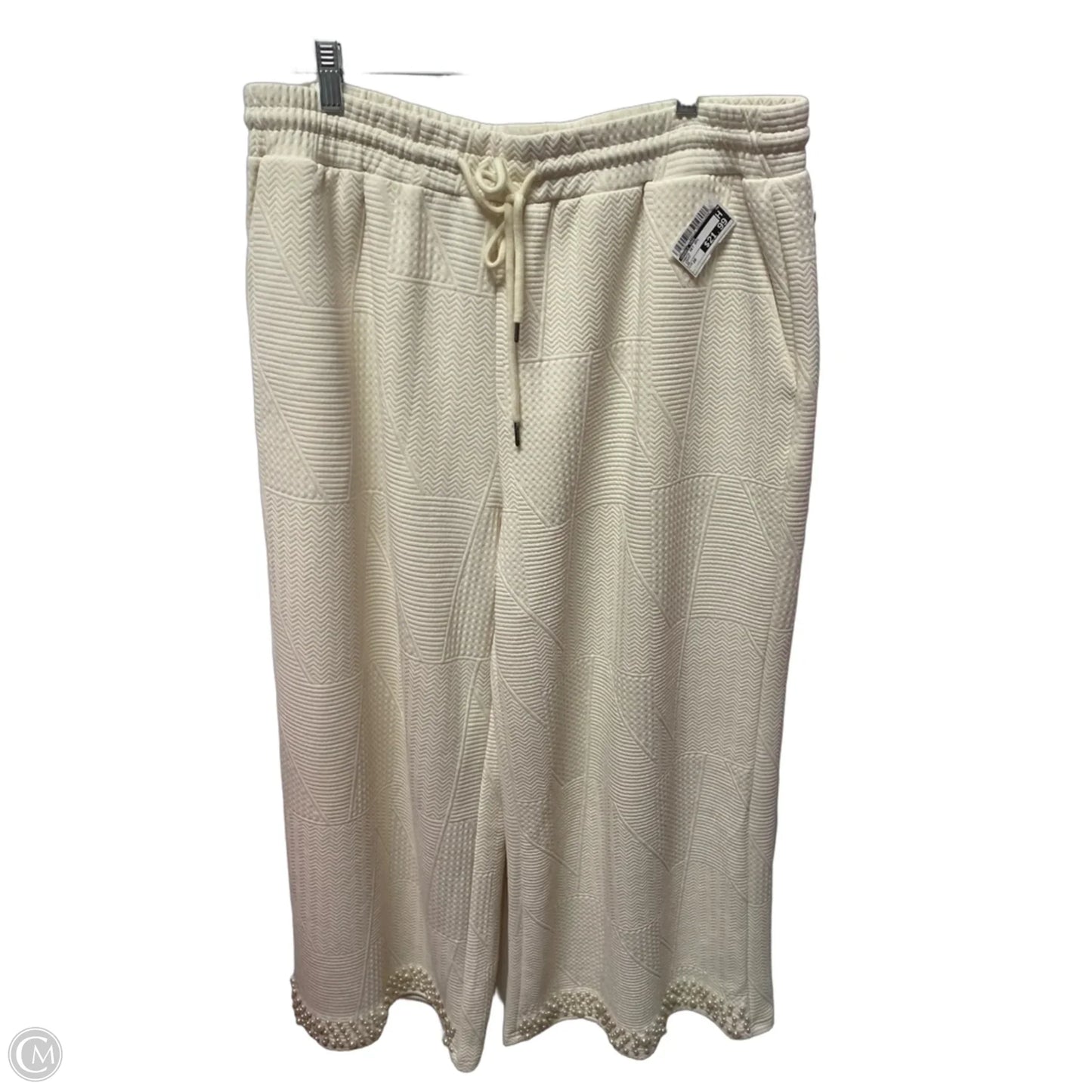 Pants Set 2pc By Double Take In Cream, Size: 20