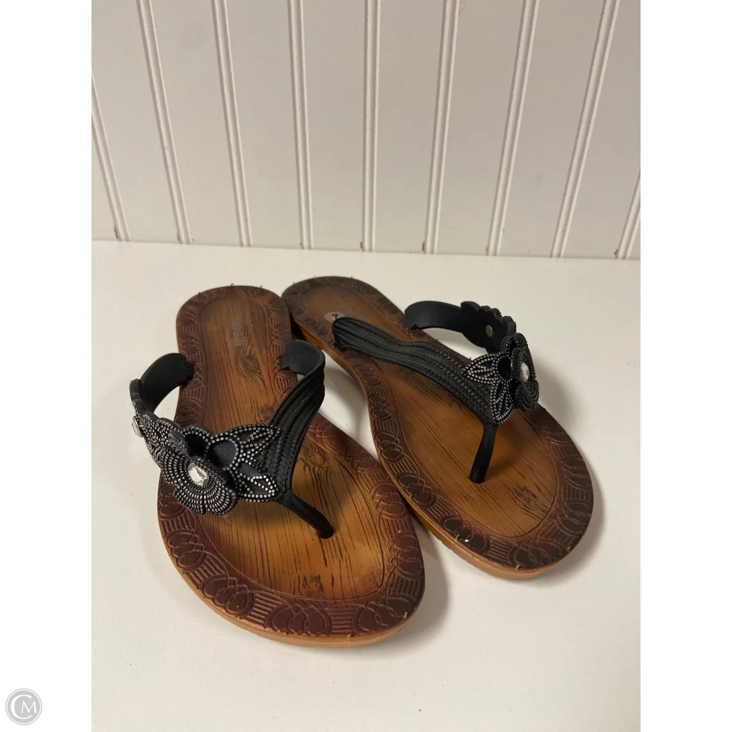 Sandals Flip Flops By Capelli In Black, Size: 7