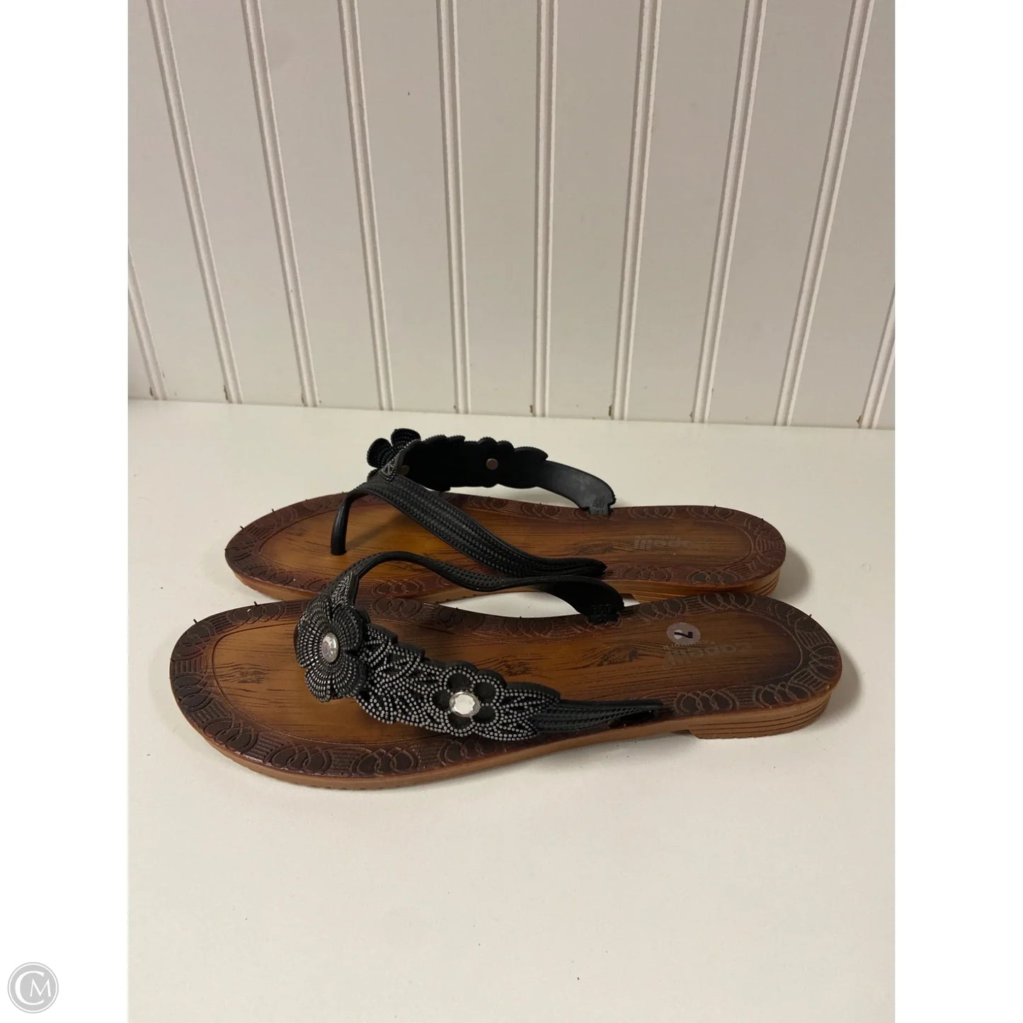 Sandals Flip Flops By Capelli In Black, Size: 7