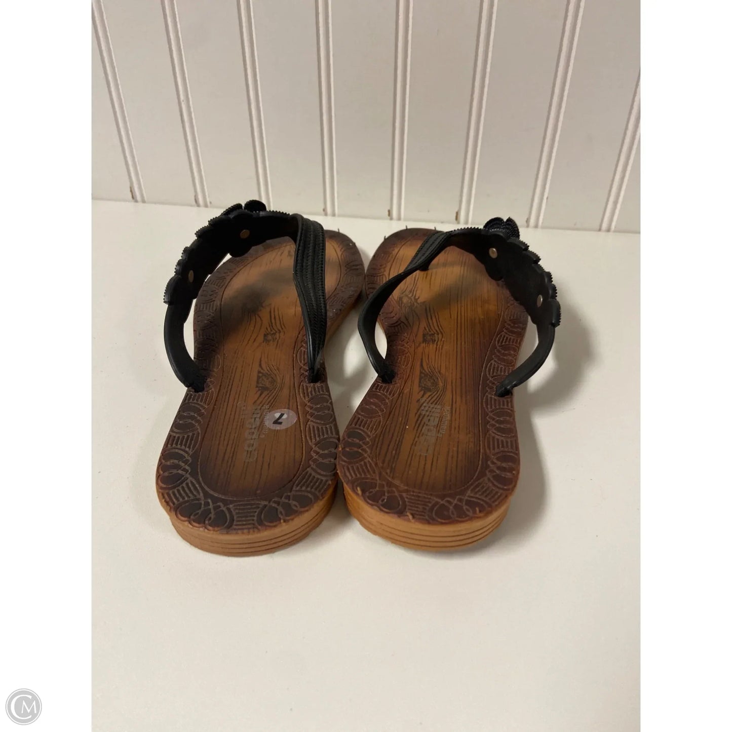 Sandals Flip Flops By Capelli In Black, Size: 7