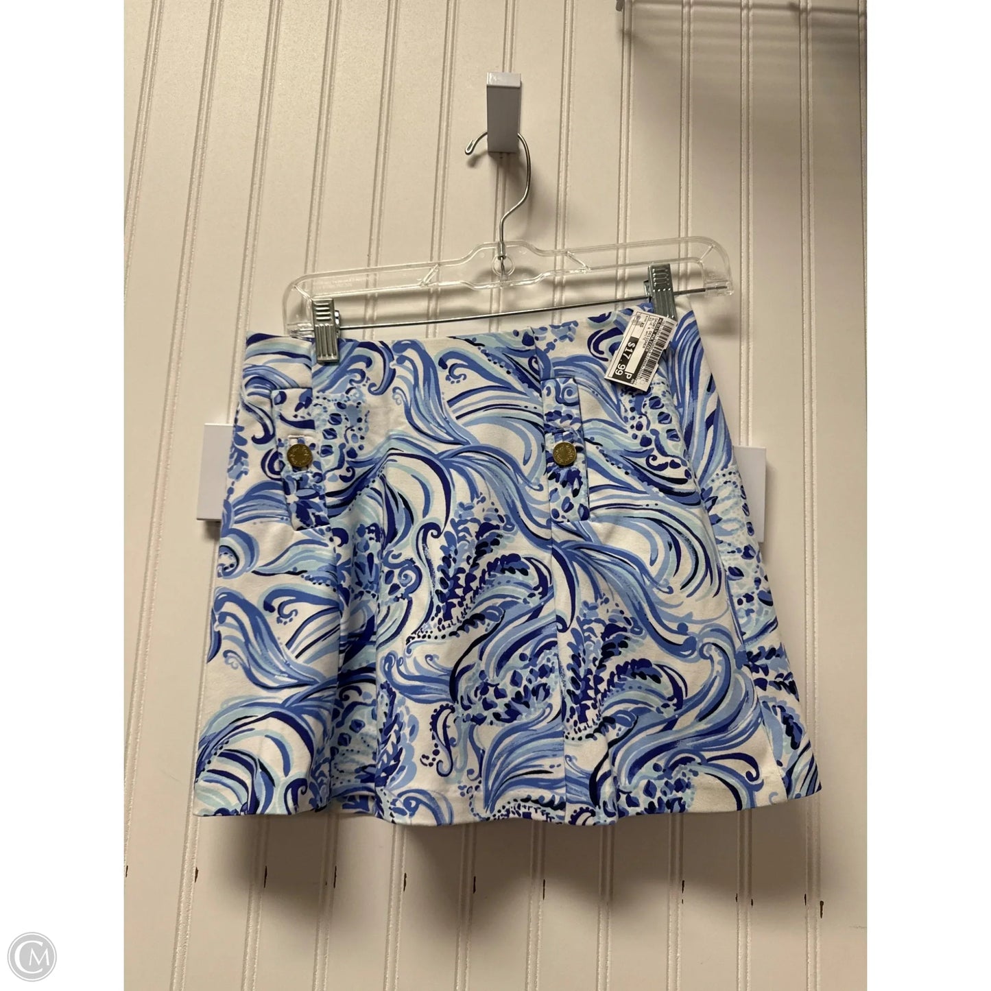Skort Designer By Lilly Pulitzer In Blue & White, Size: Xs