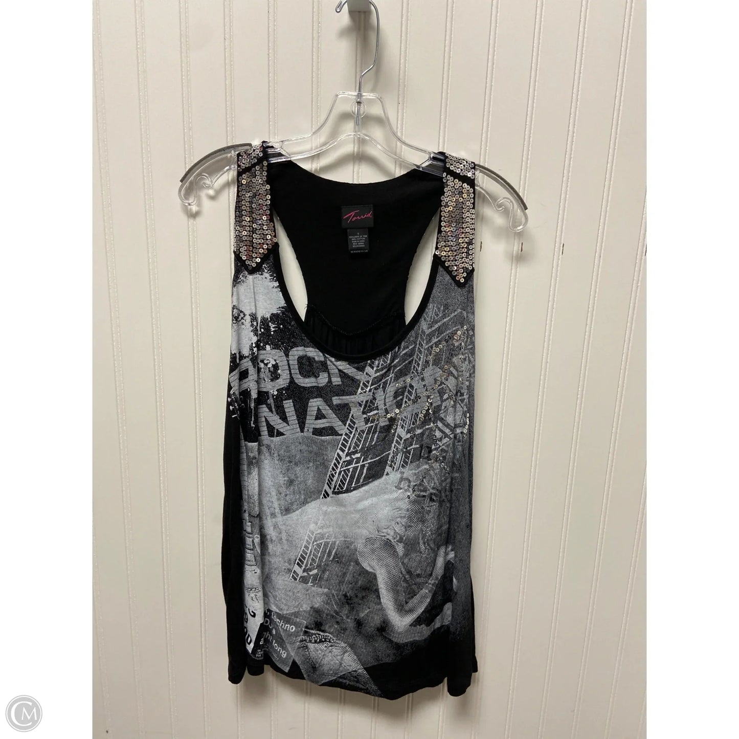 Top Sleeveless By Torrid In Black & Grey, Size: Xl