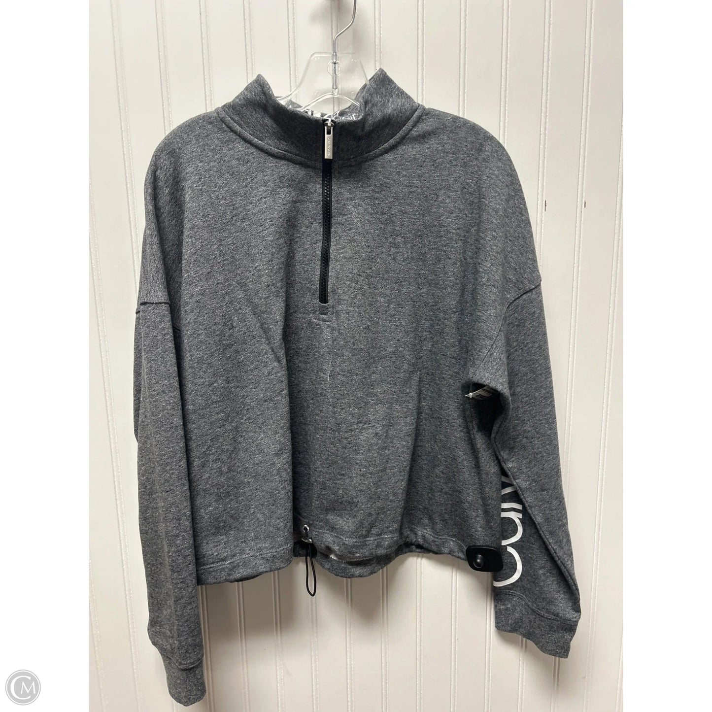 Athletic Top Long Sleeve Collar By Calvin Klein Performance In Grey, Size: Xl