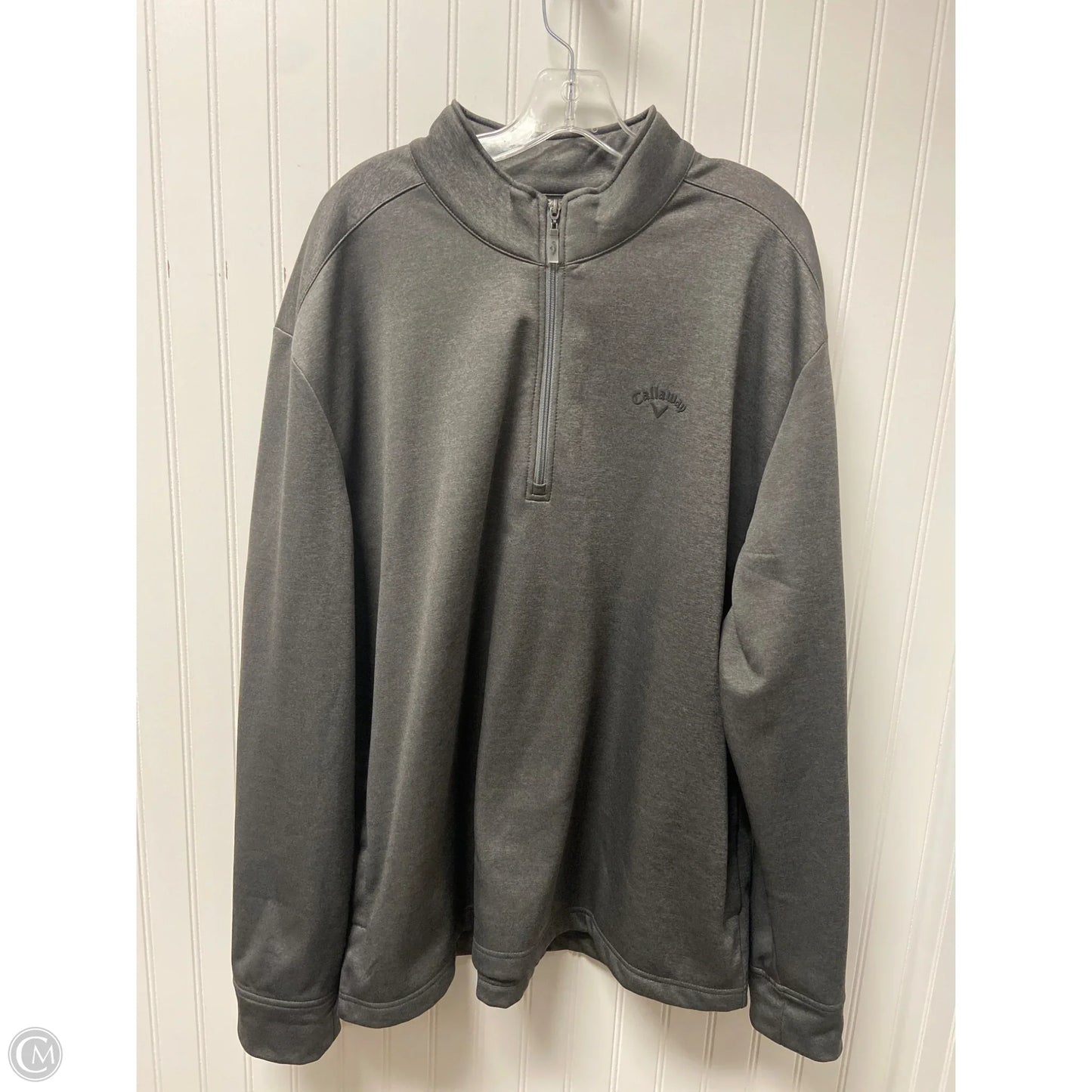 Athletic Top Long Sleeve Collar By Callaway In Grey, Size: 1x