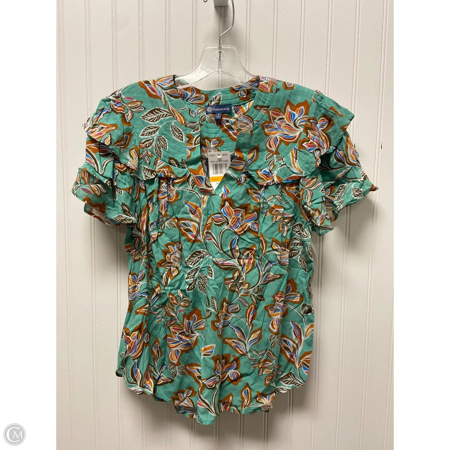 Top Short Sleeve By Democracy In Green, Size: S