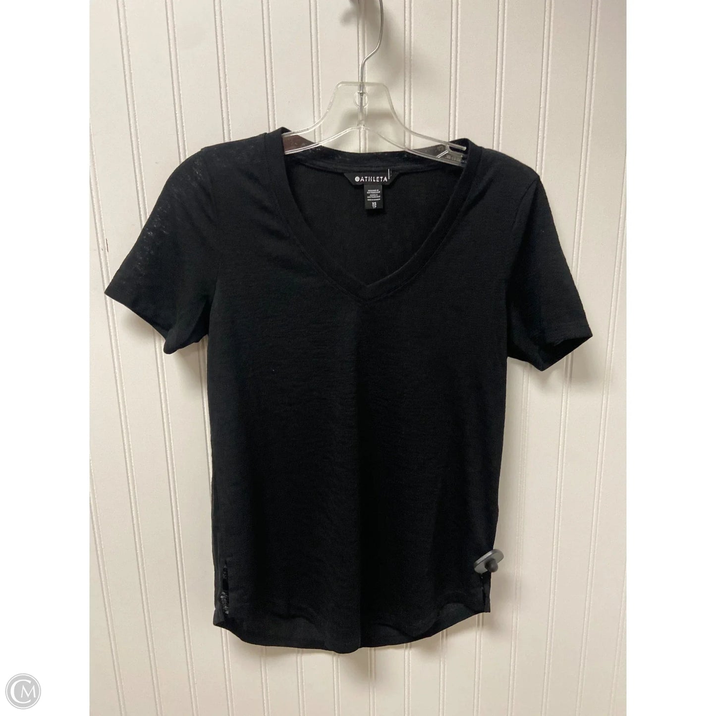 Athletic Top Short Sleeve By Athleta In Black, Size: Xs