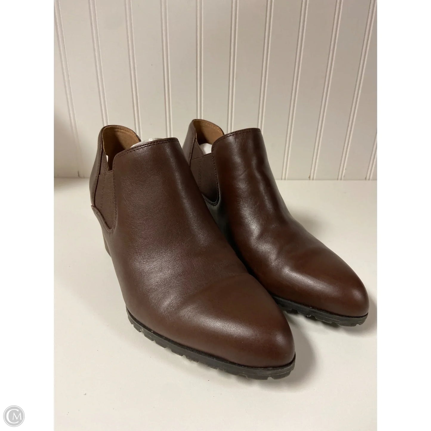 Boots Ankle Heels By Vionic In Brown, Size: 8