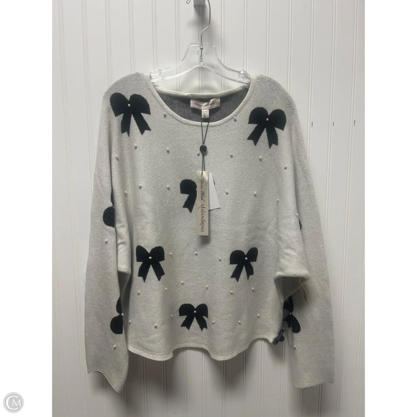 Sweater By Catherine Malandrino In Black & White, Size: Xl