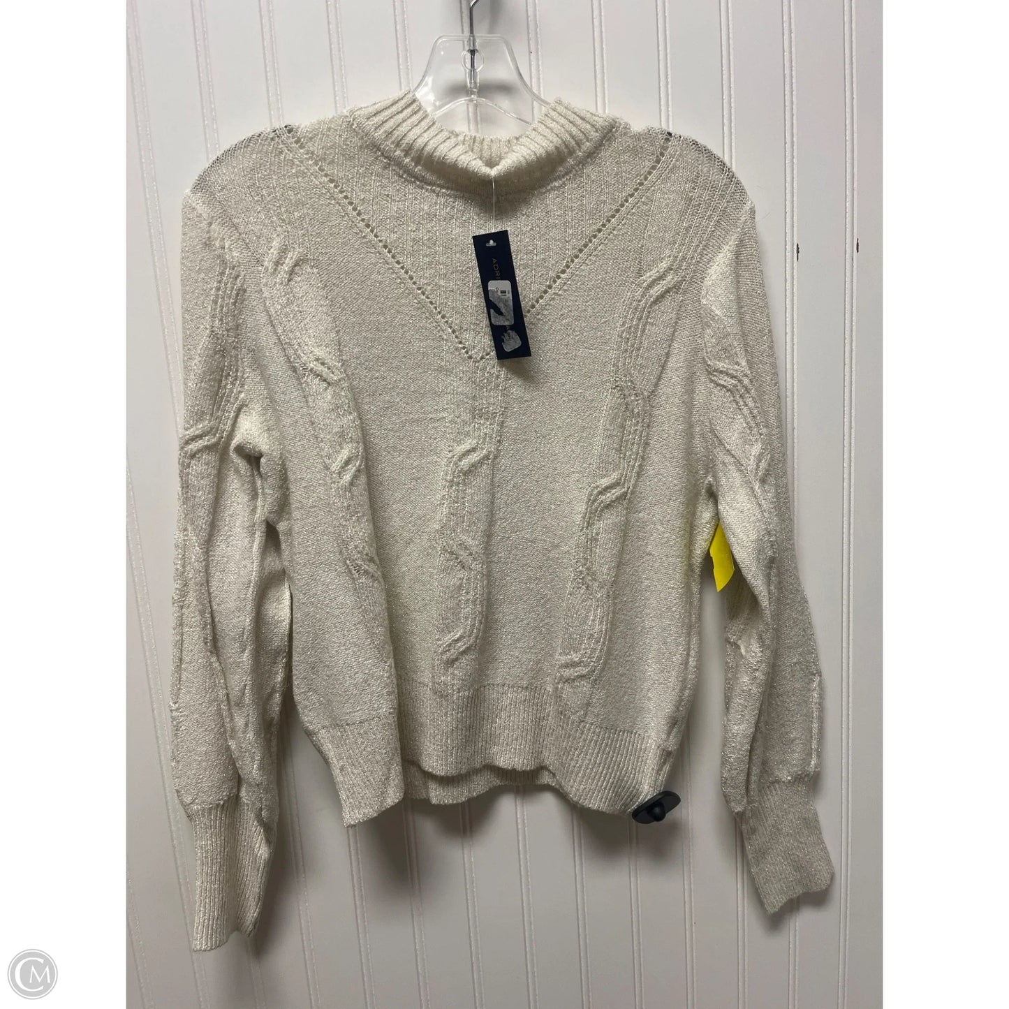 Sweater By Adrienne Vittadini In Beige, Size: Lp