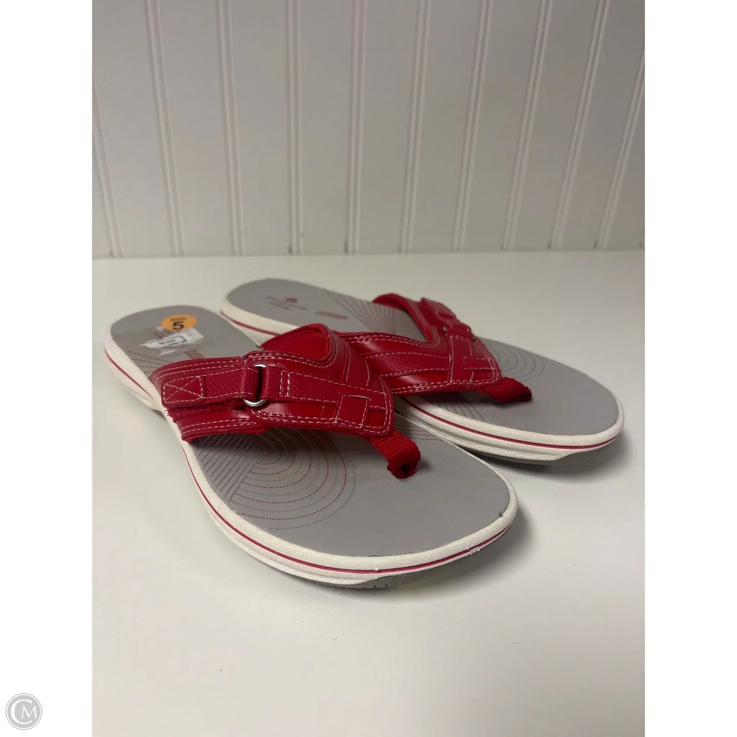 Sandals Flip Flops By Clarks In Red, Size: 5