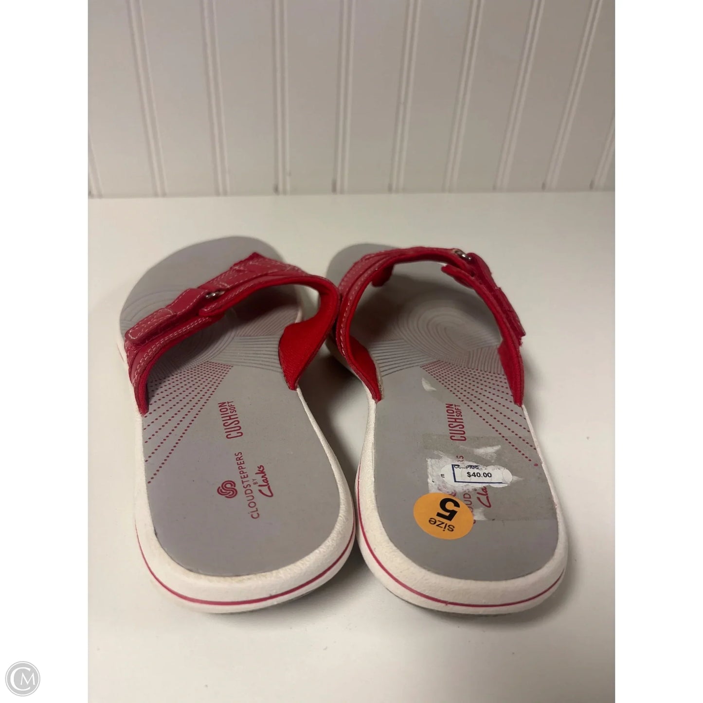 Sandals Flip Flops By Clarks In Red, Size: 5