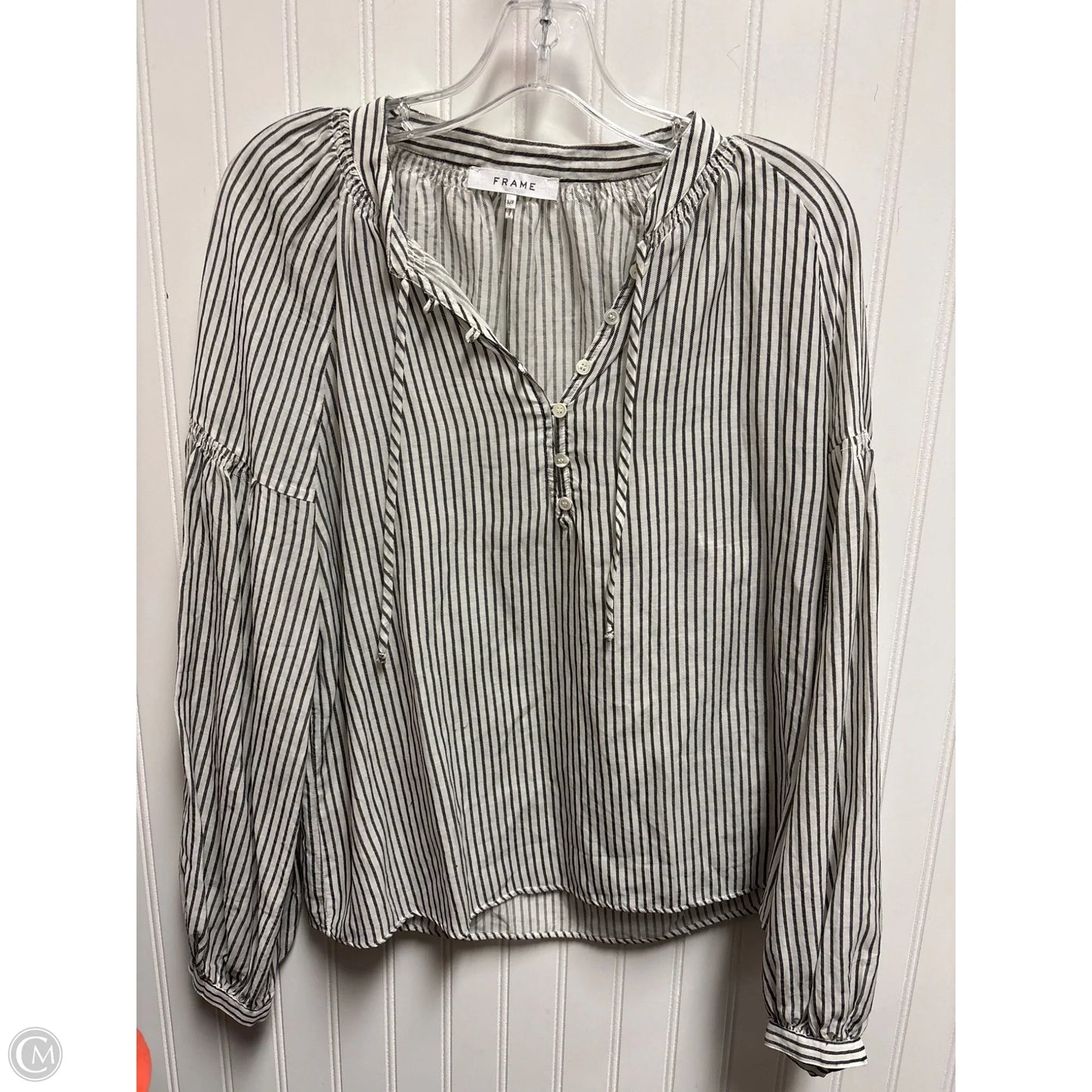 Top Long Sleeve By Frame In Striped Pattern, Size: Sp
