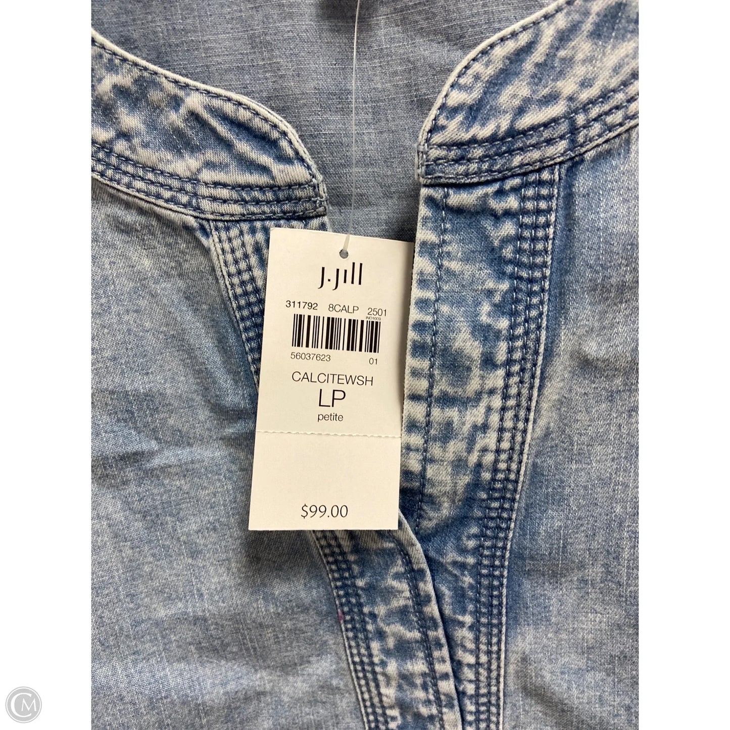 Top Long Sleeve By Pure Jill In Blue Denim, Size: Lp