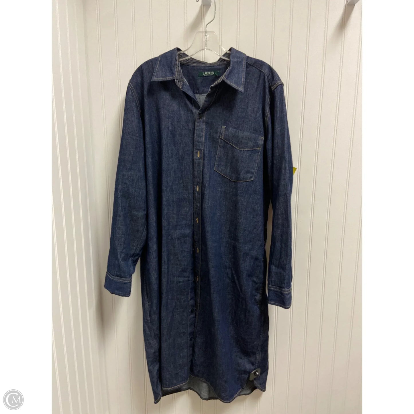 Dress Casual Maxi By Ralph Lauren In Blue Denim, Size: Xl