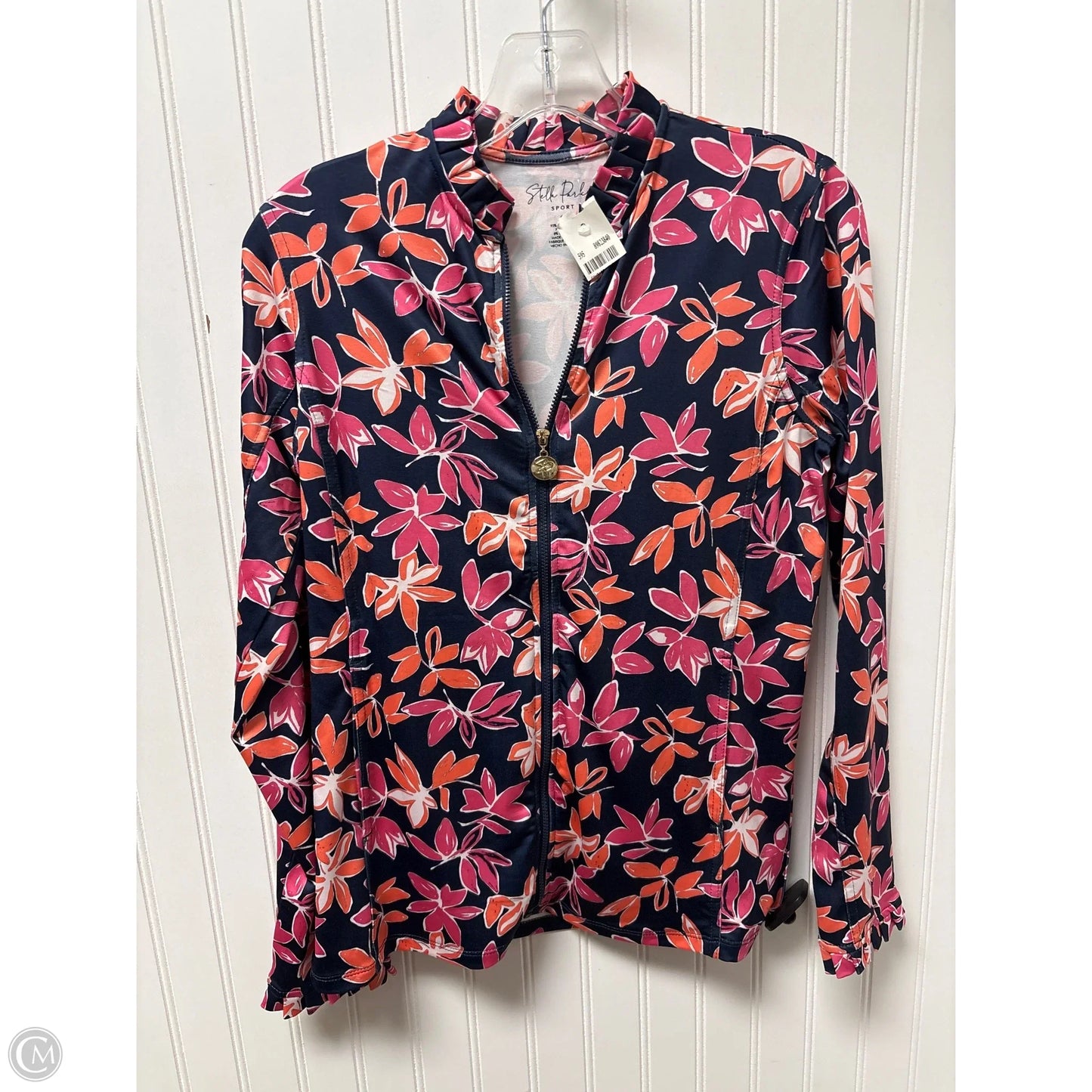 Athletic Jacket By Stella Parker In Black & Pink, Size: S