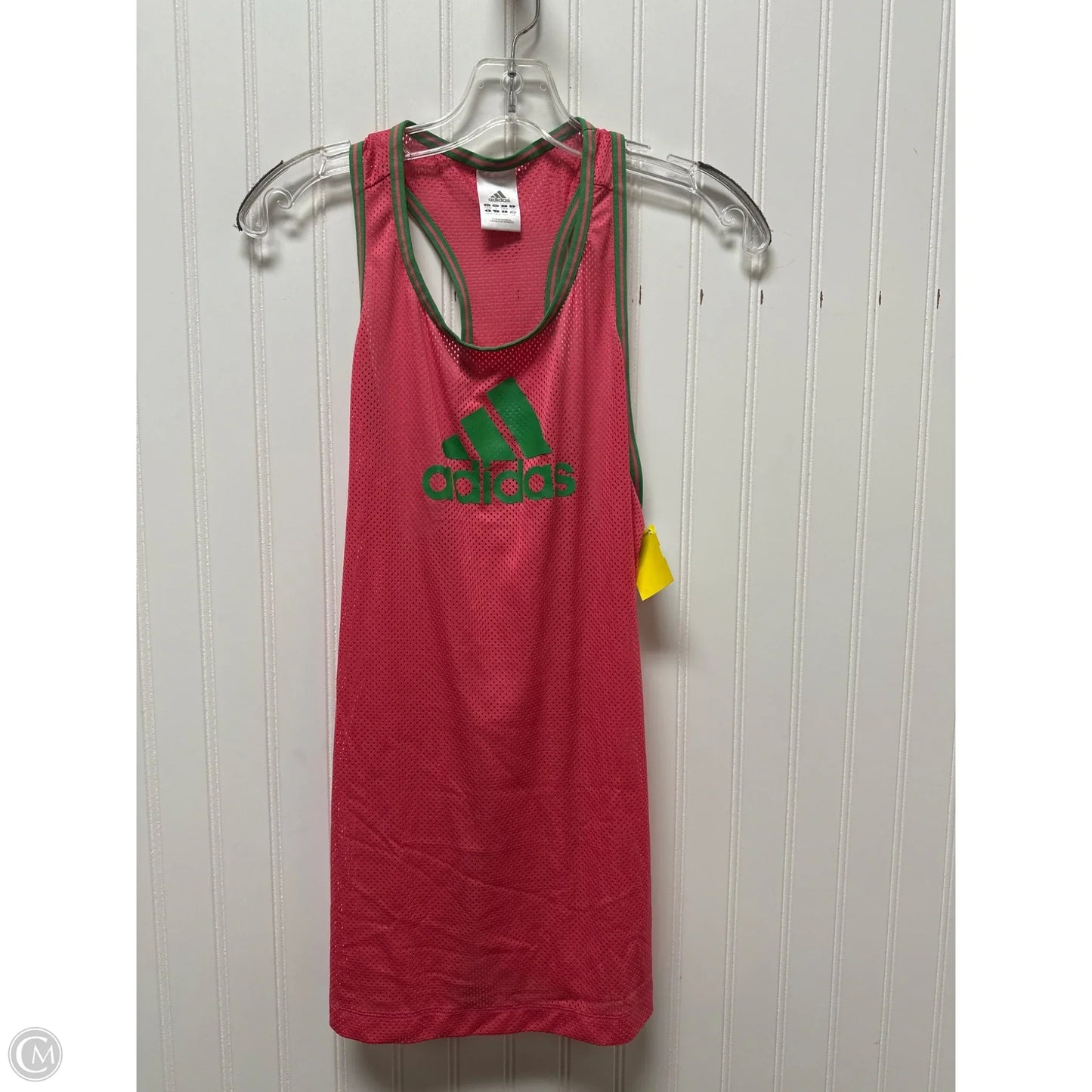 Athletic Tank Top By Adidas In Green & Pink, Size: L