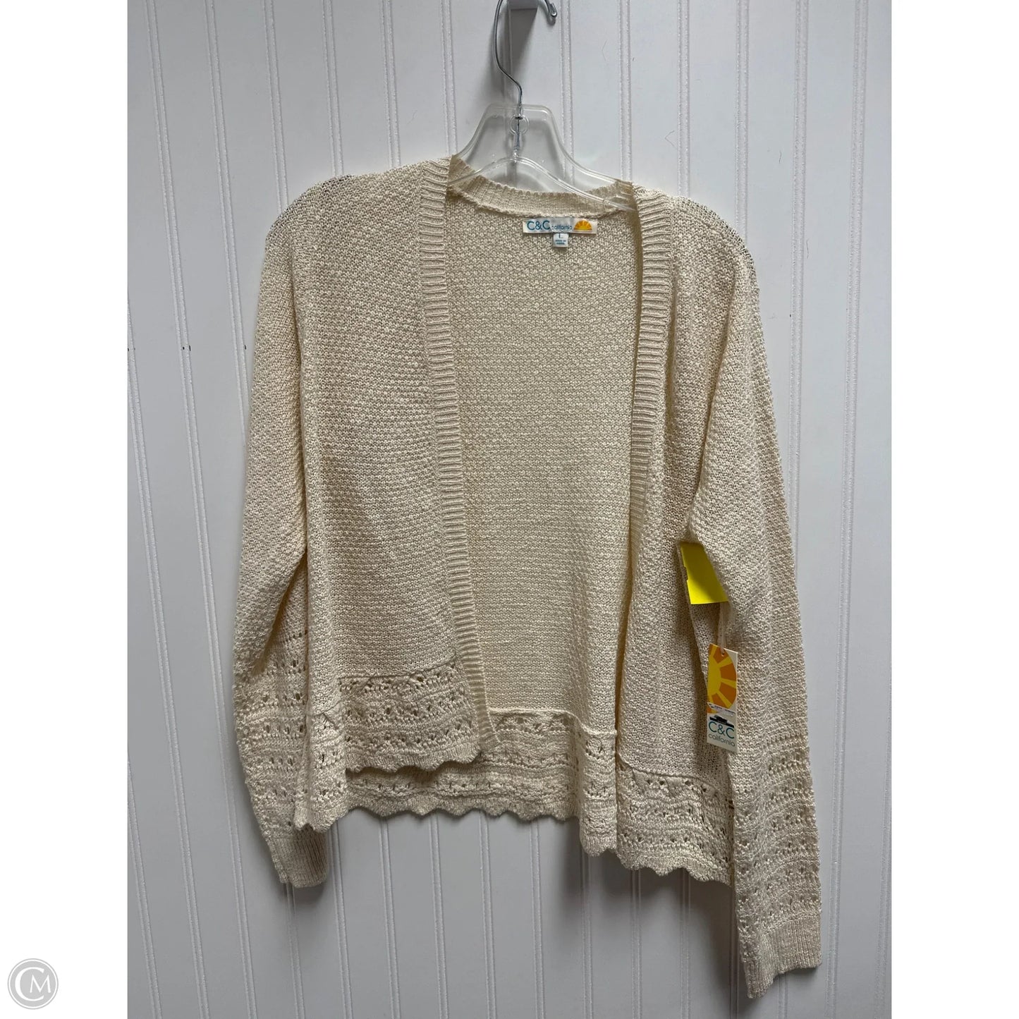 Sweater Cardigan By C And C In Beige, Size: L