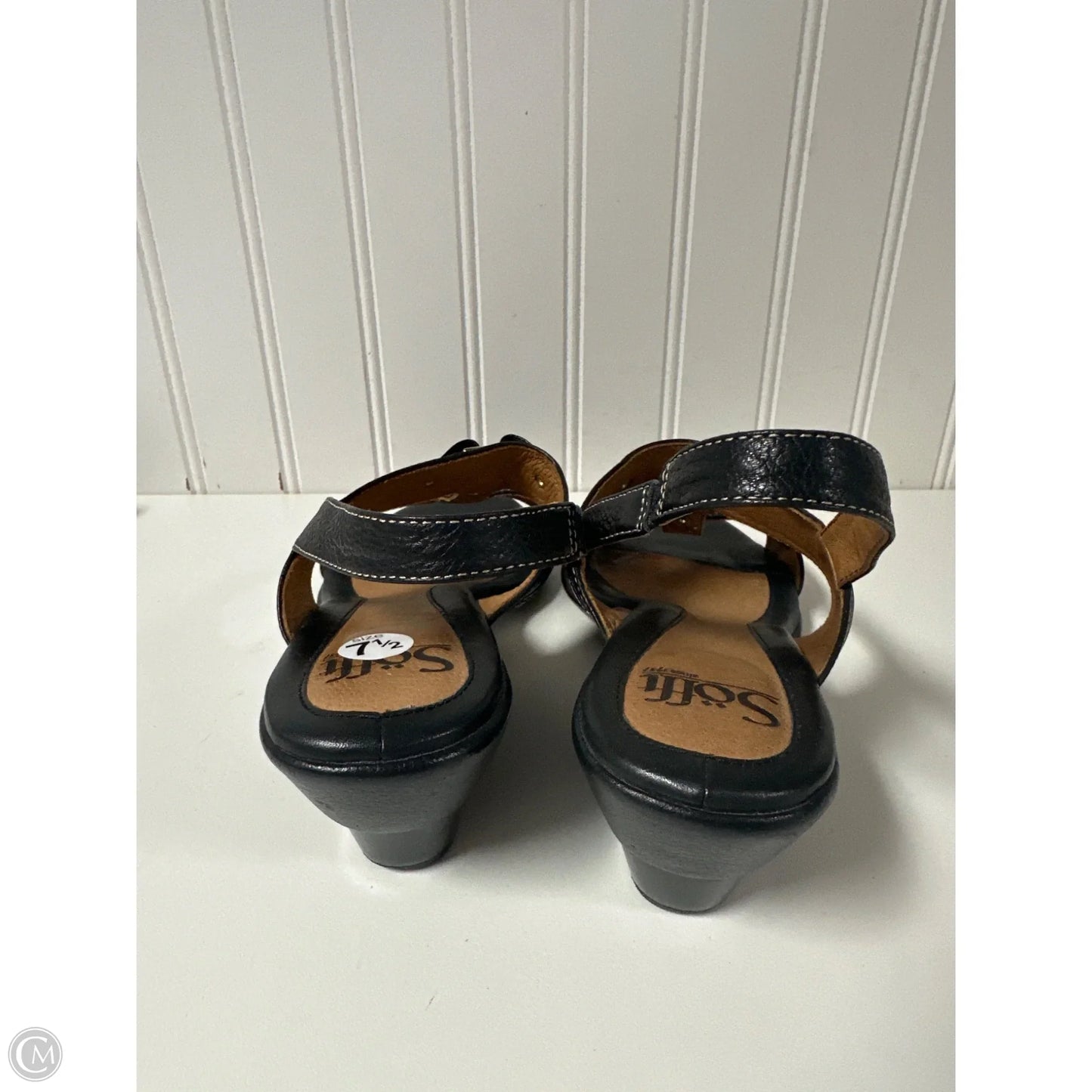 Sandals Heels Wedge By Sofft In Black, Size: 7.5