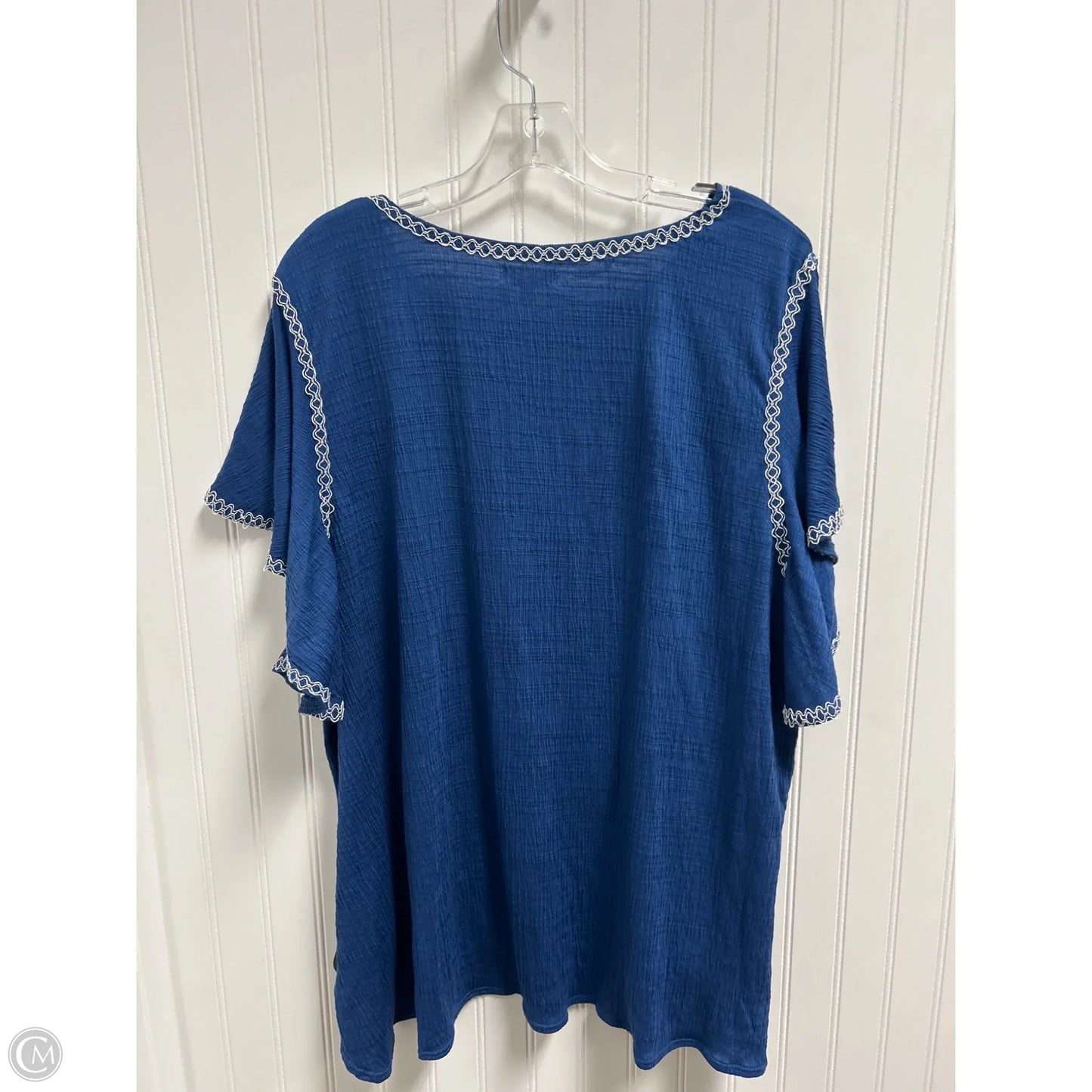 Top Short Sleeve By Max Studio In Blue, Size: 3x