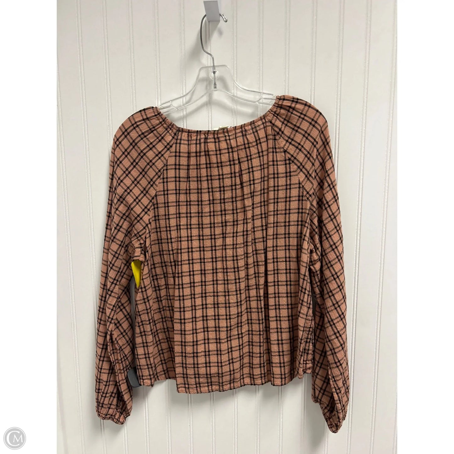 Top Long Sleeve By Ana In Tan, Size: L