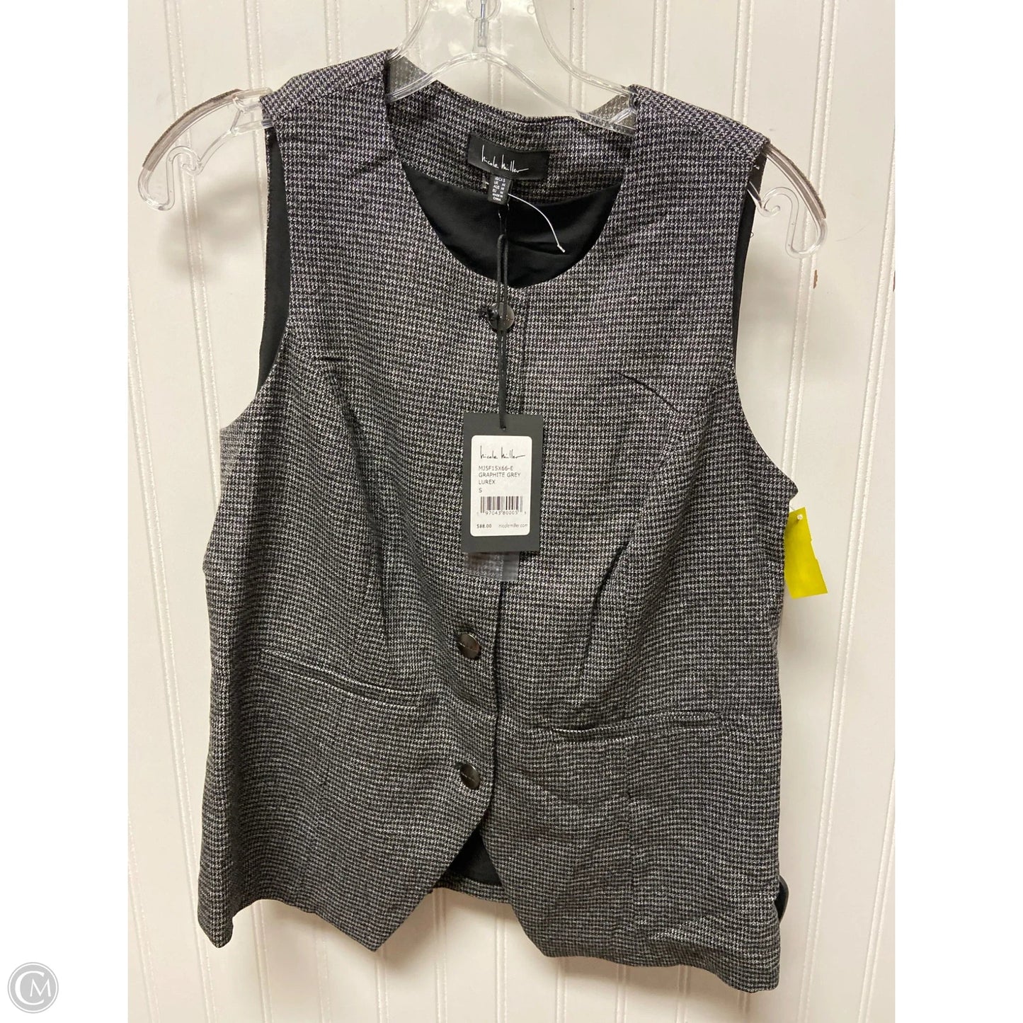 Vest Other By Nicole Miller In Black & Grey, Size: S