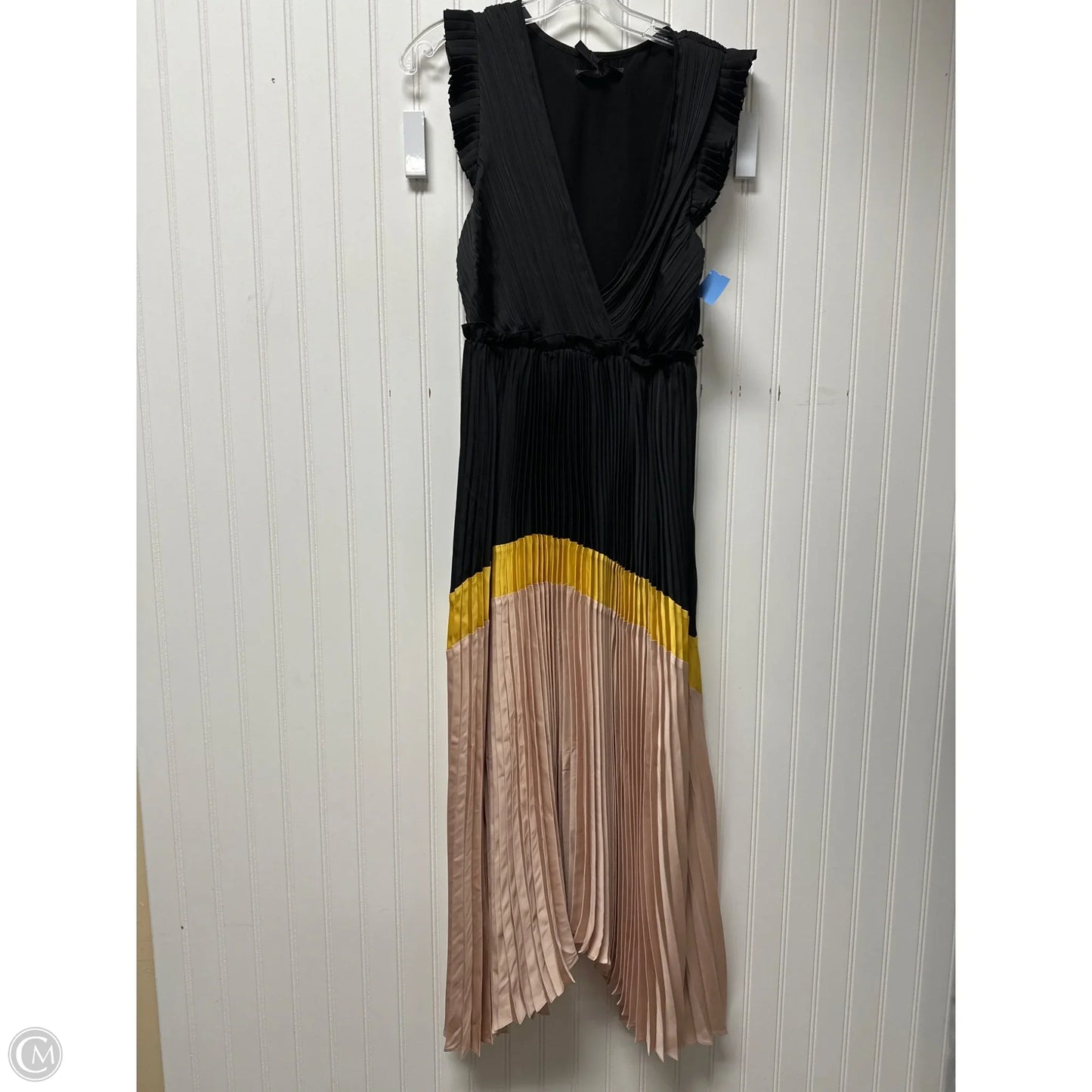 Dress Party Long By Bcbgmaxazria In Black & Tan, Size: S