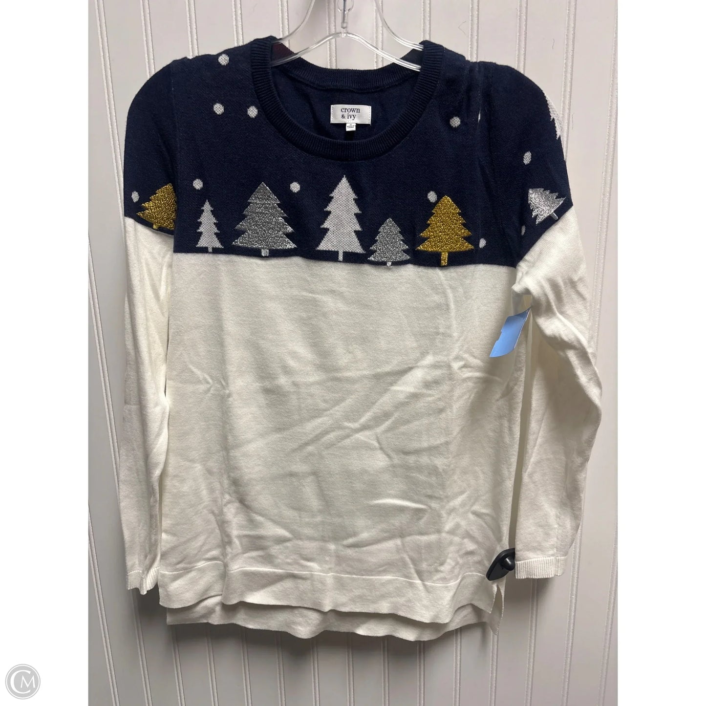 Sweater By Crown And Ivy In Blue & White, Size: S