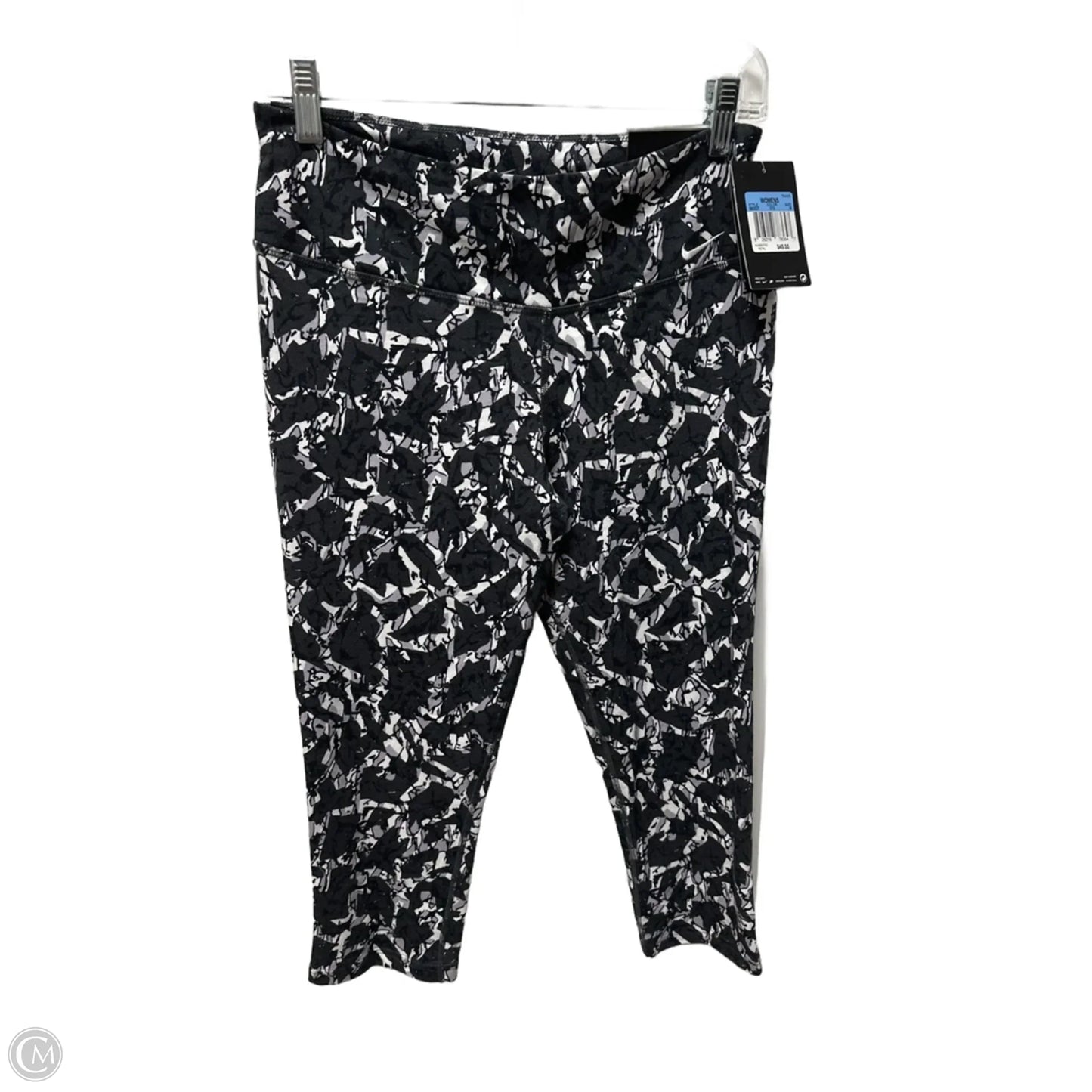 Athletic Leggings Capris By Nike In Black & White, Size: M