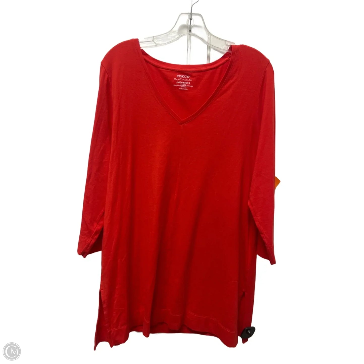 Top Long Sleeve Basic By Chicos In Red, Size: L