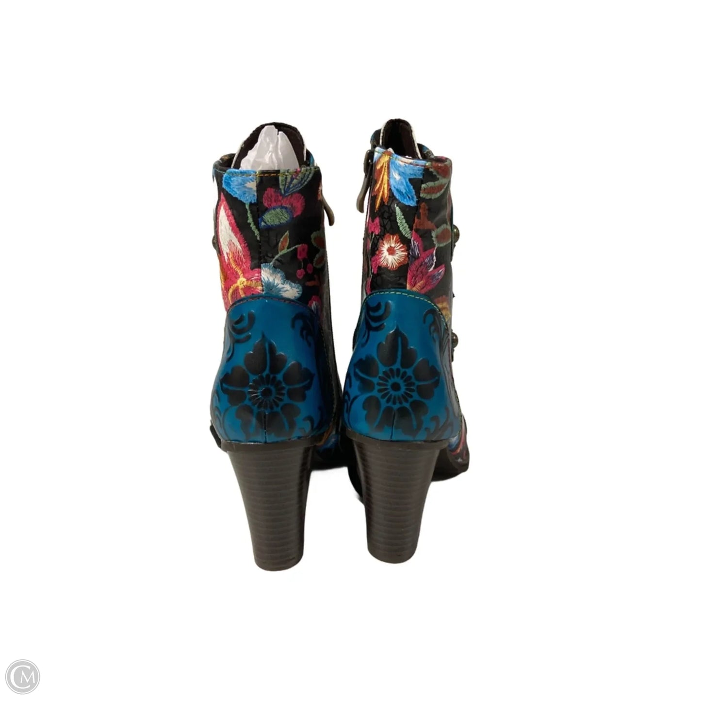 Boots Ankle Heels By Cmc In Floral Print, Size: 7.5